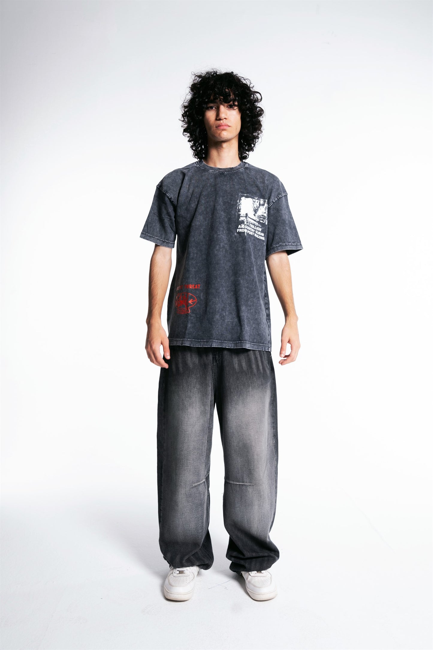 T-SHIRT WASHED TICKET ( GREY )