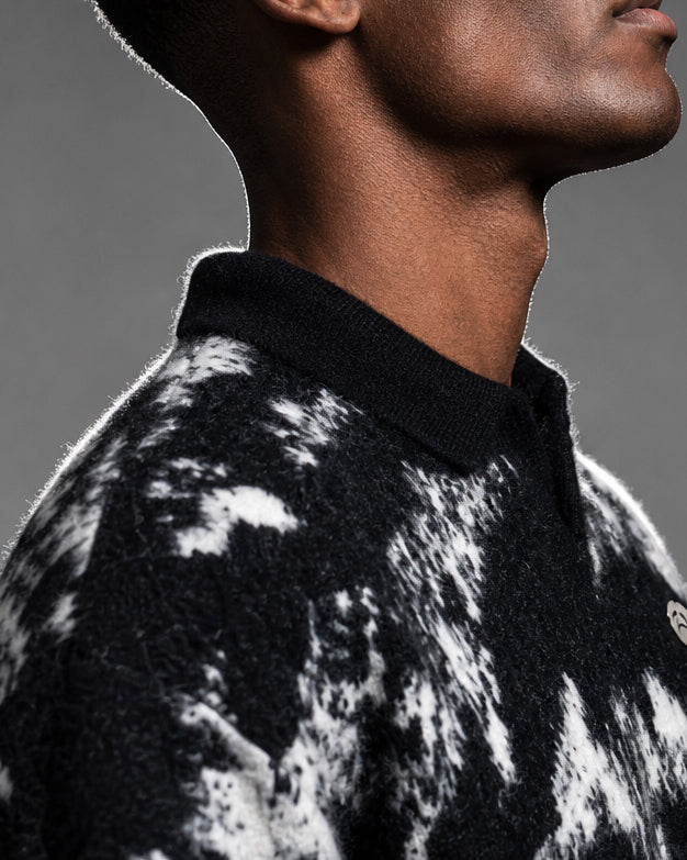 ECLIPSE Mohair Sweater — Black/White