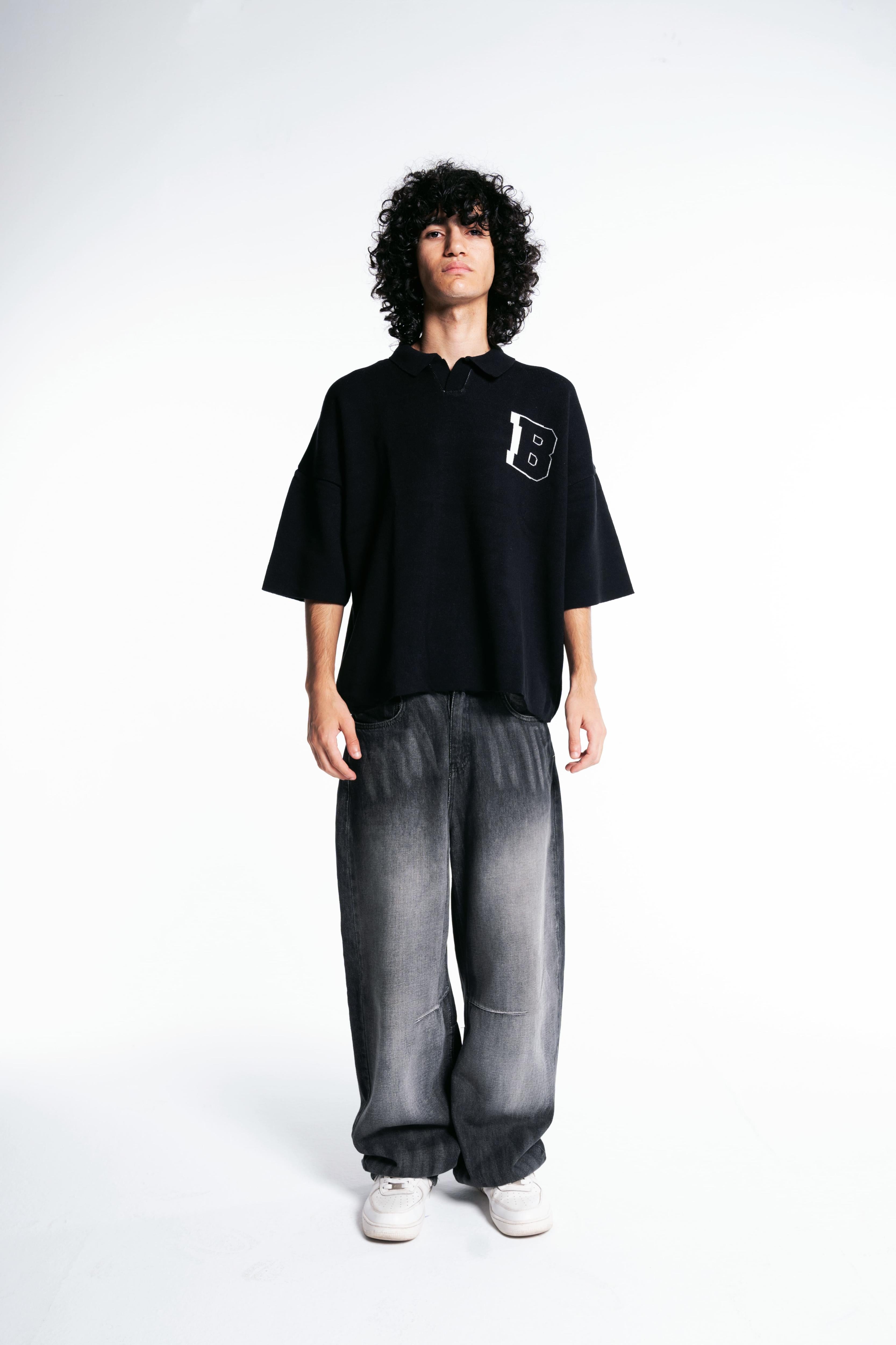 Botchi Knit Polo Black