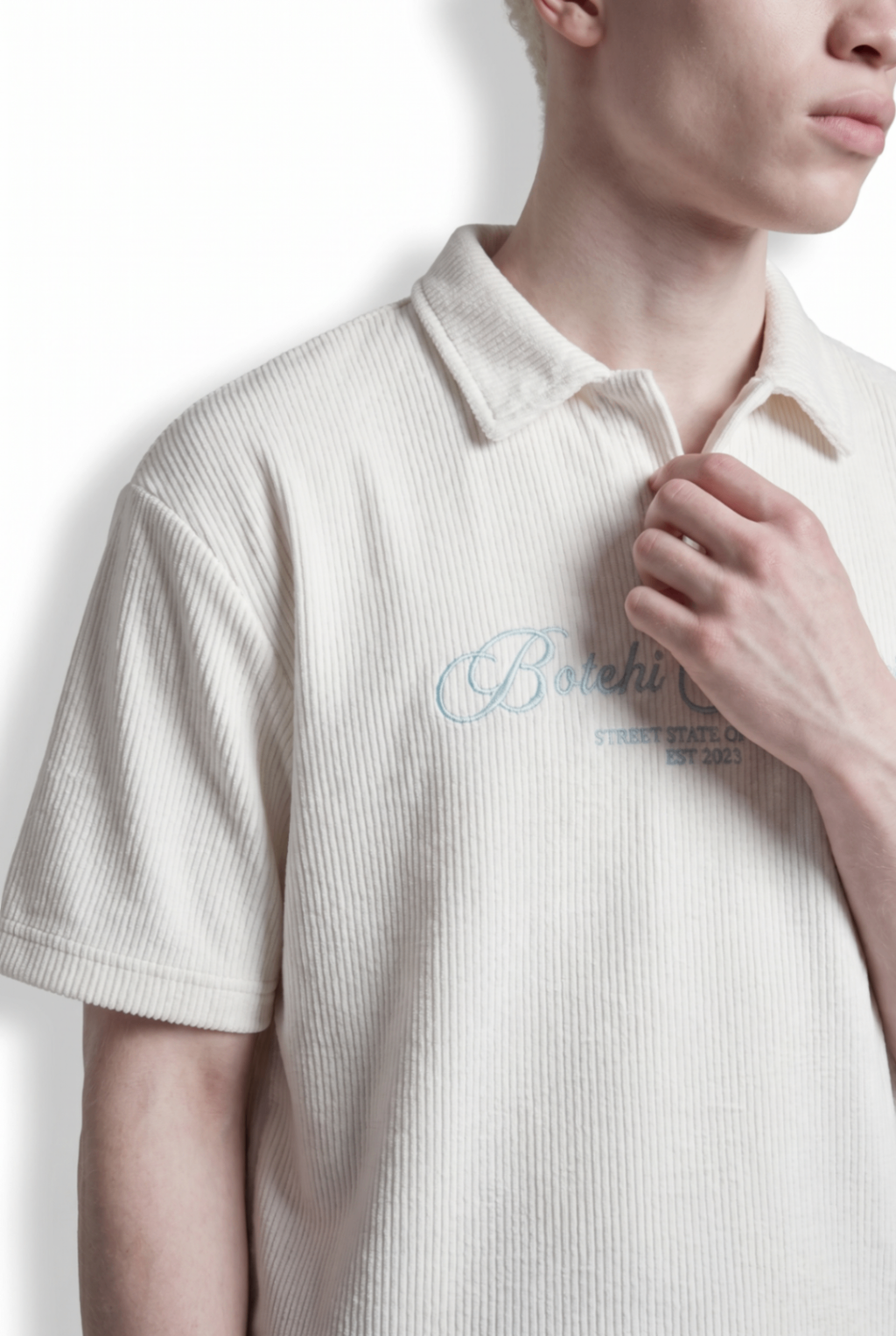 Essential kintted polo - White