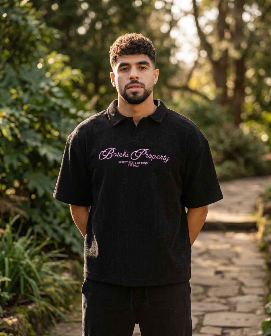 Essential kintted polo - Black