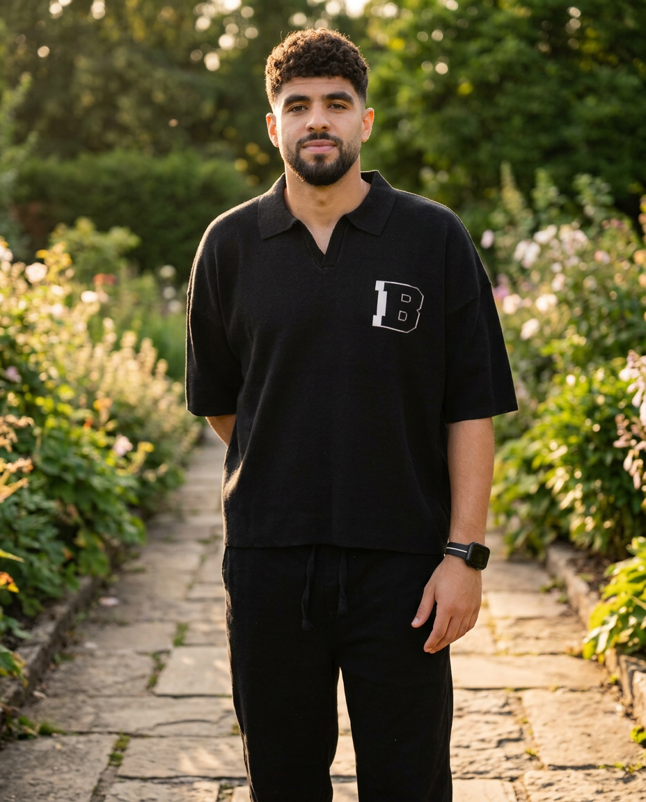 Botchi Knit Polo Black