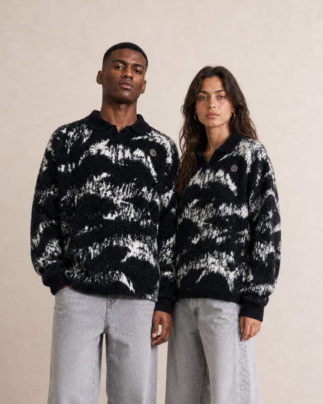 ECLIPSE Mohair Sweater — Black/White