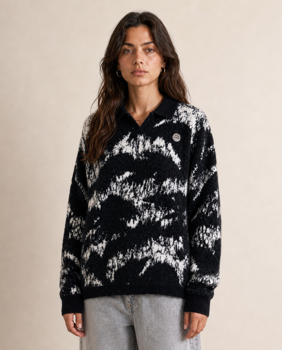 ECLIPSE Mohair Sweater — Black/White
