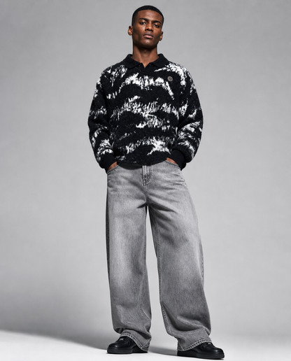 ECLIPSE Mohair Sweater — Black/White