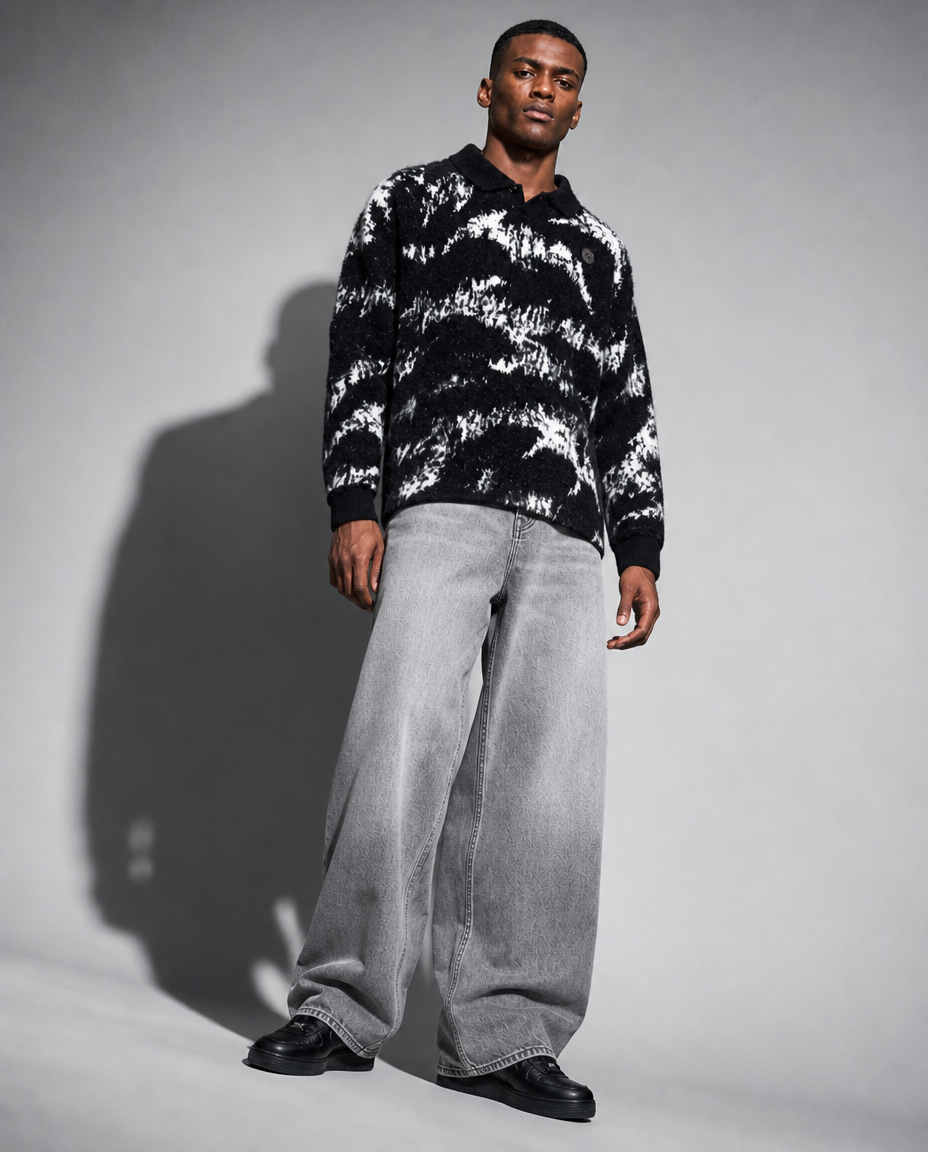 ECLIPSE Mohair Sweater — Black/White