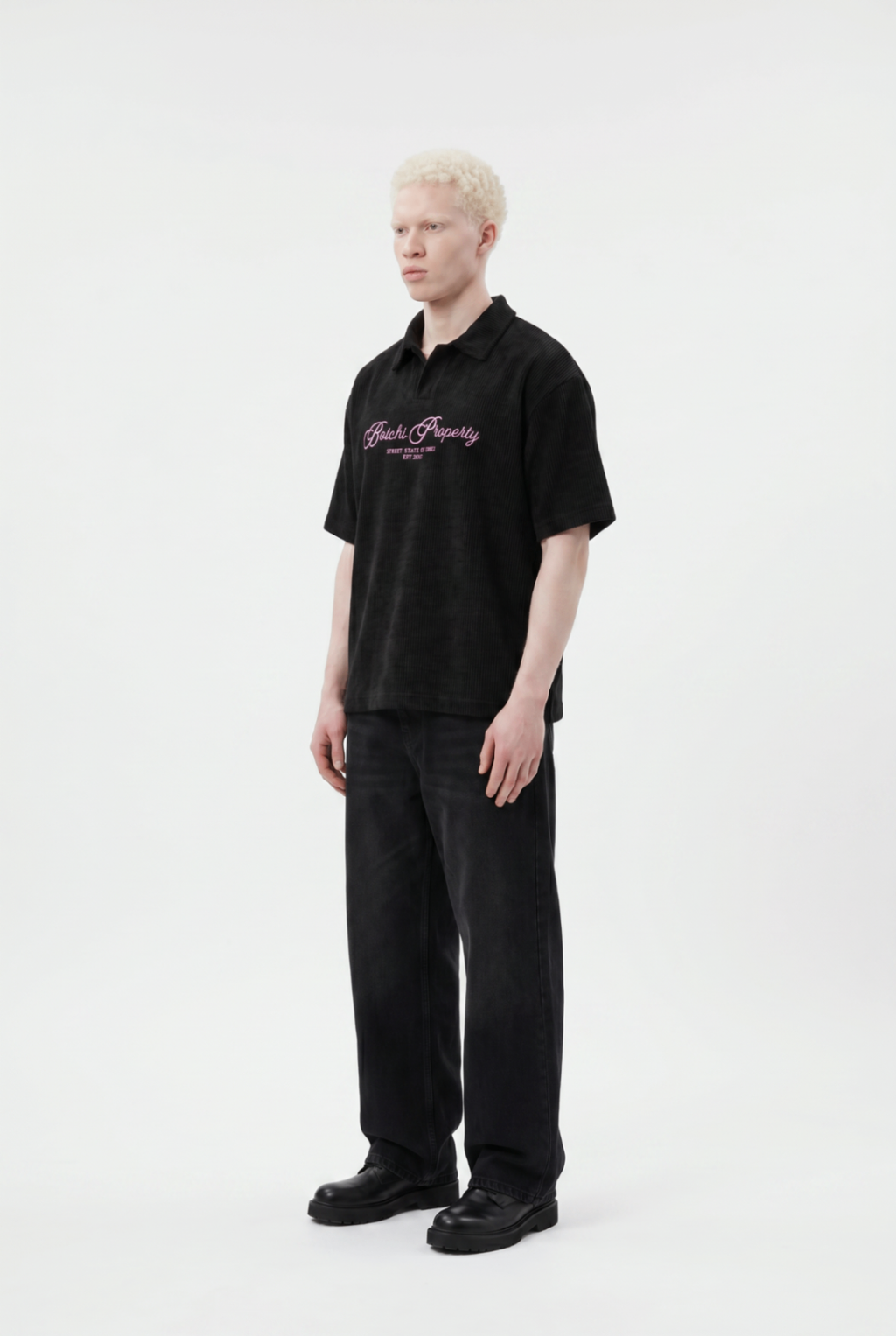 Essential kintted polo - Black