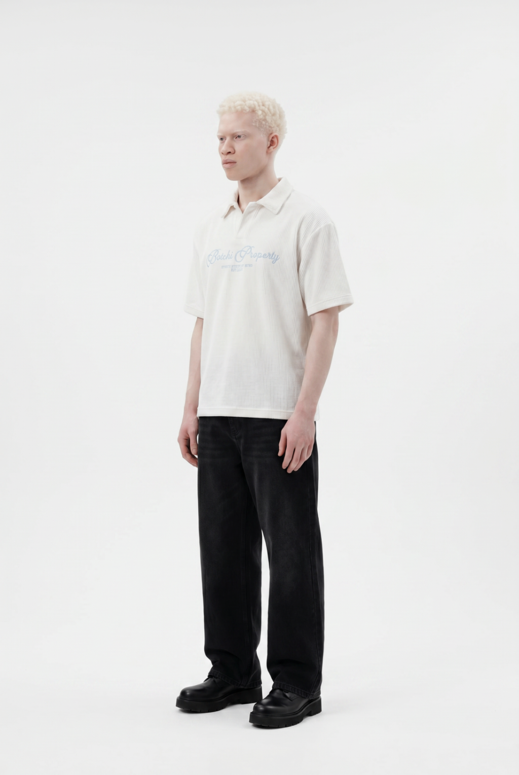 Essential kintted polo - White