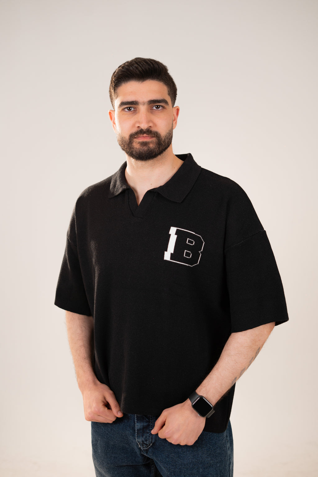 Botchi Knit Polo Black