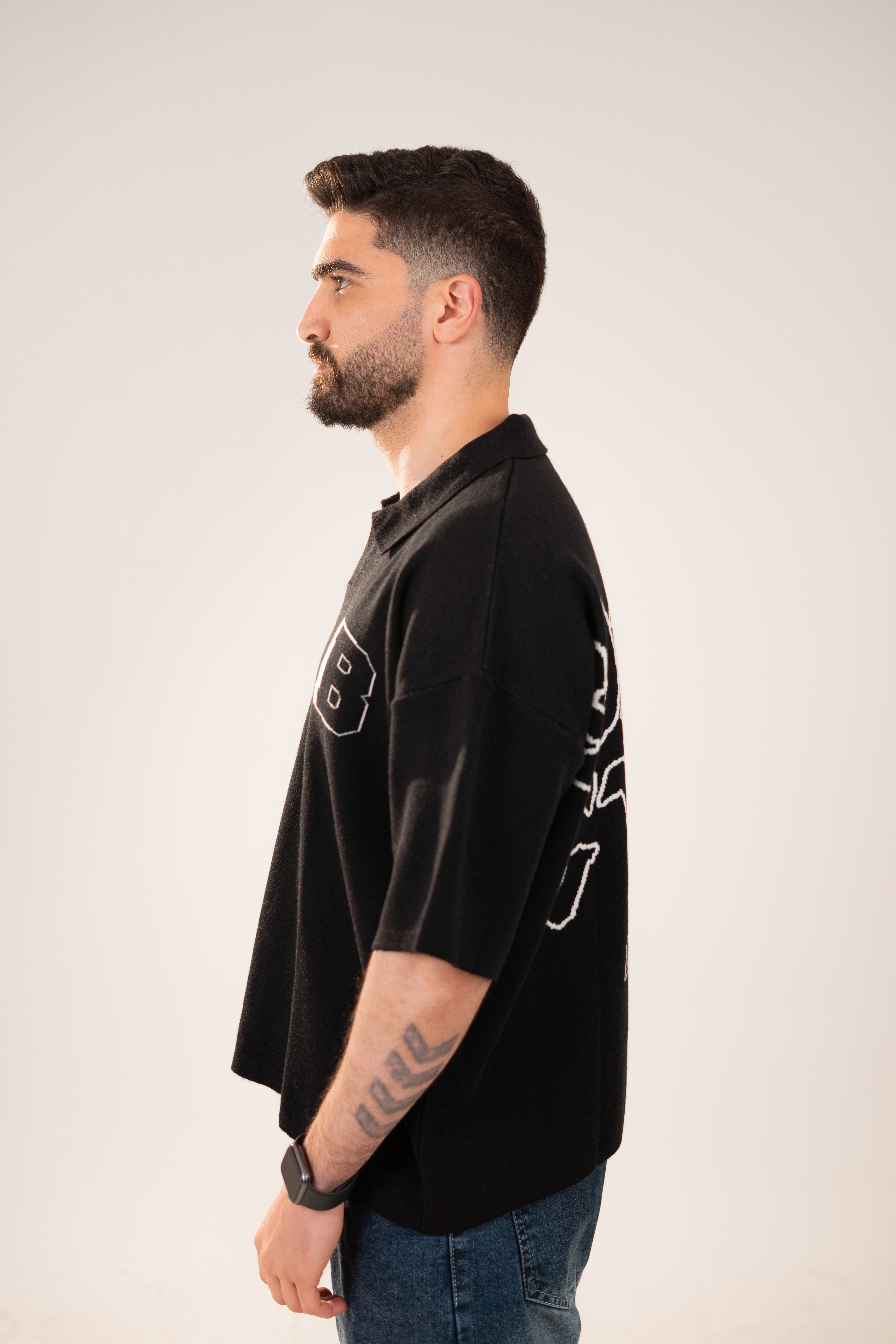 Botchi Knit Polo Black