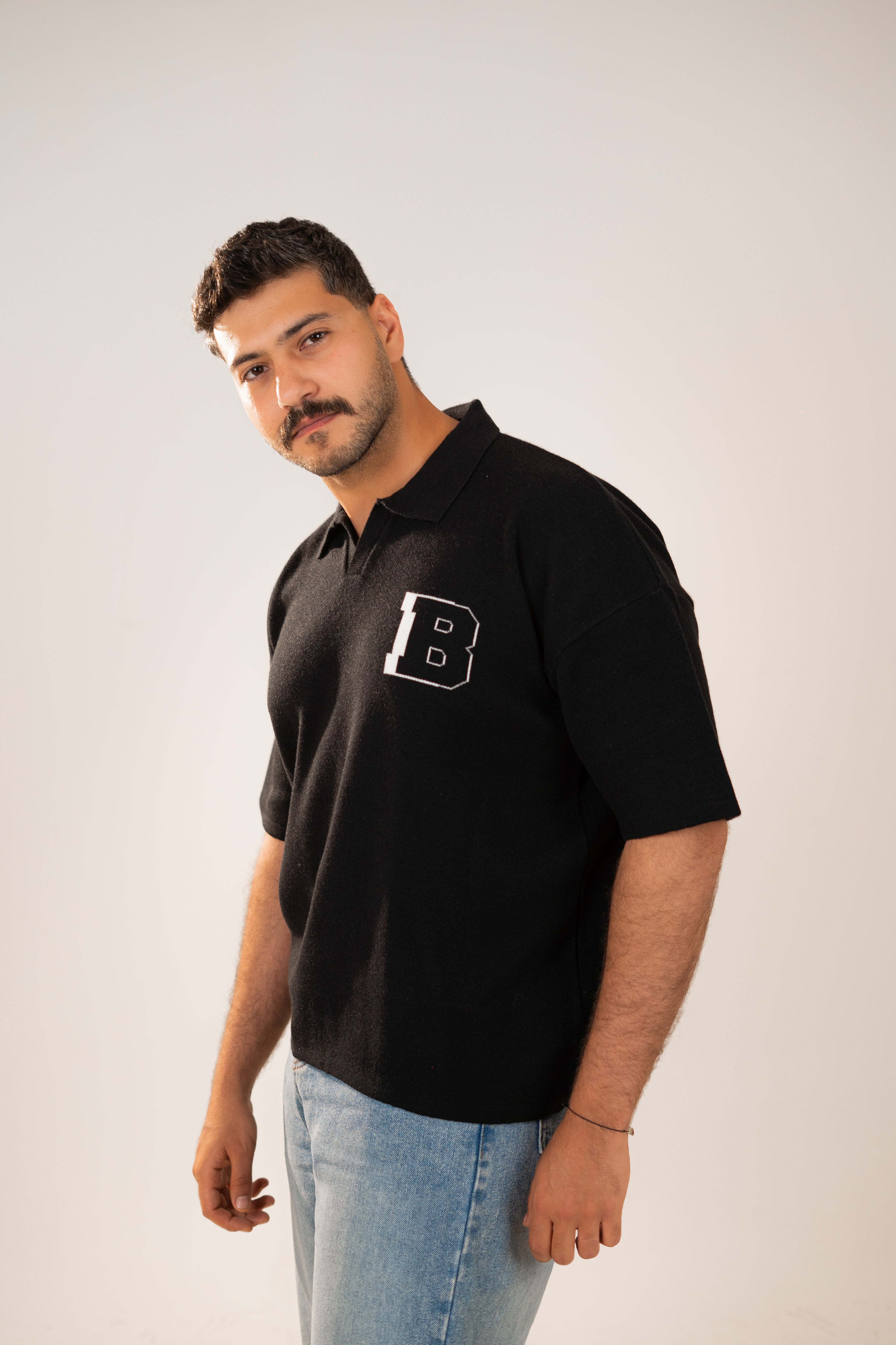 Botchi Knit Polo Black