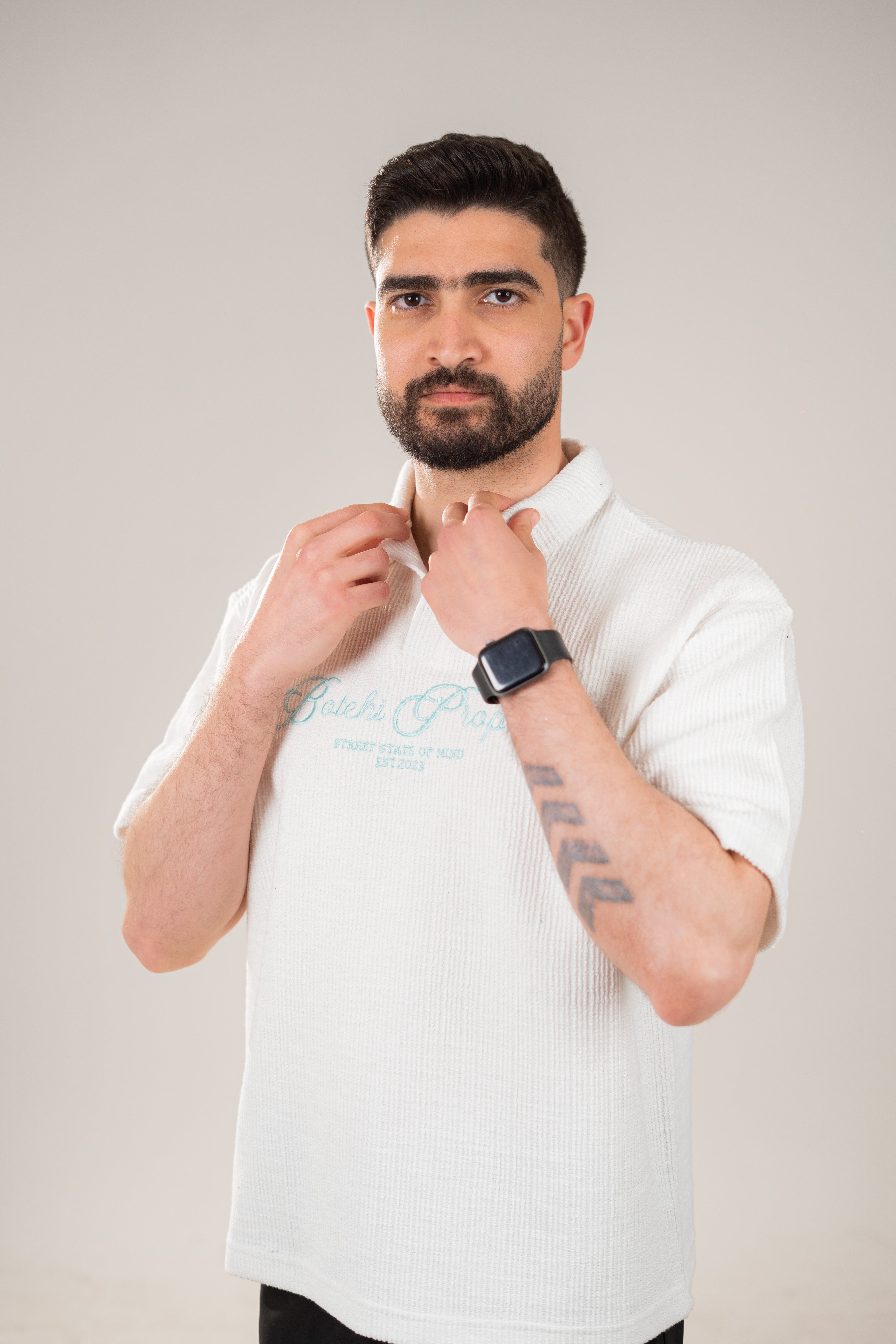 Essential kintted polo - White