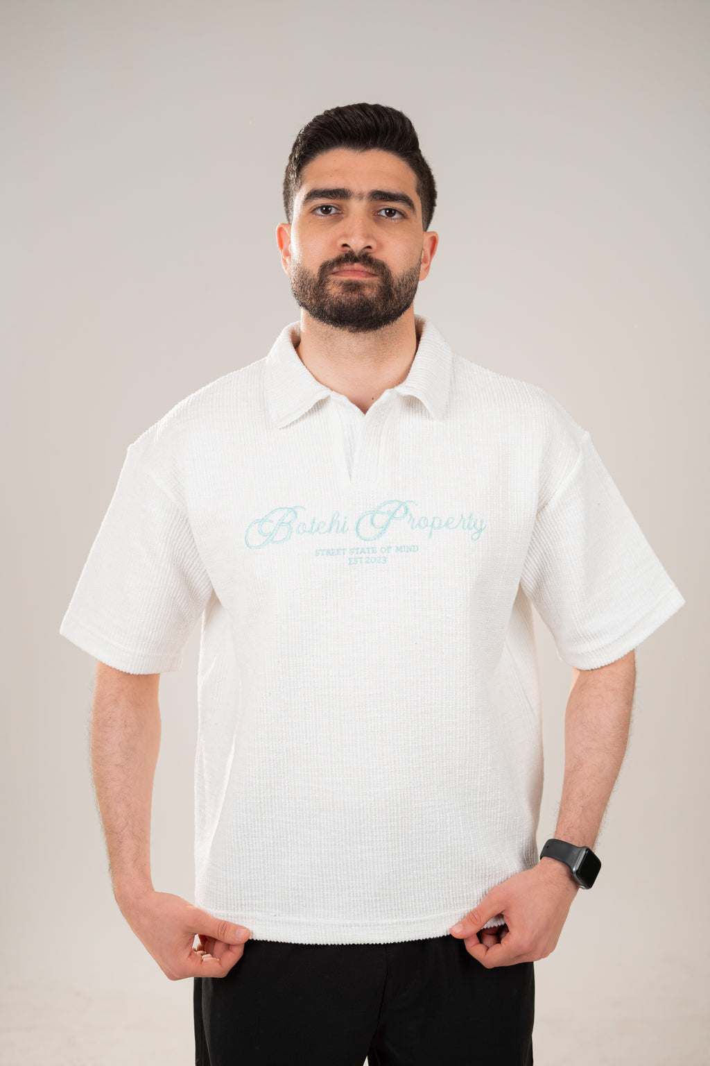 Essential kintted polo - White