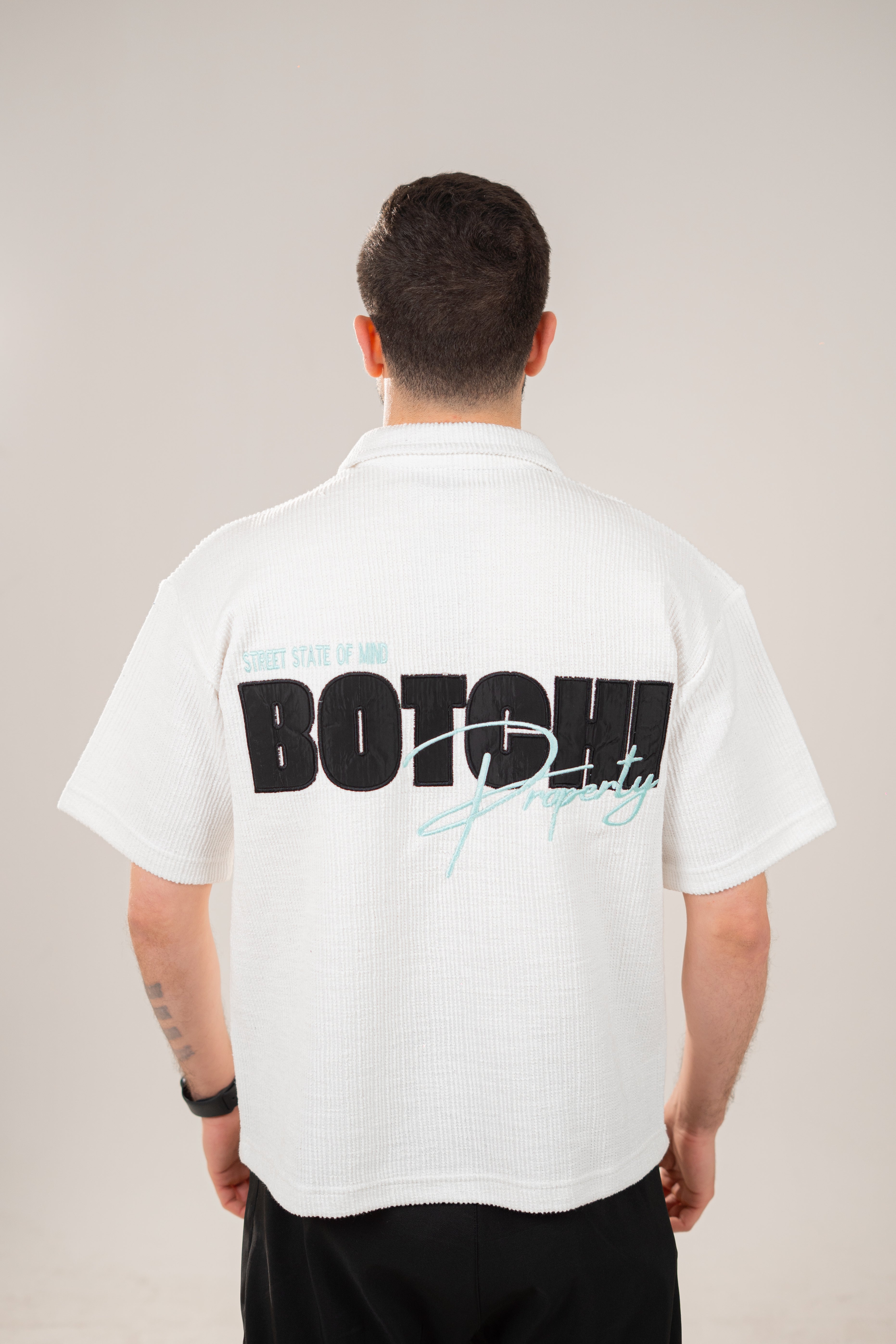 Essential kintted polo - White