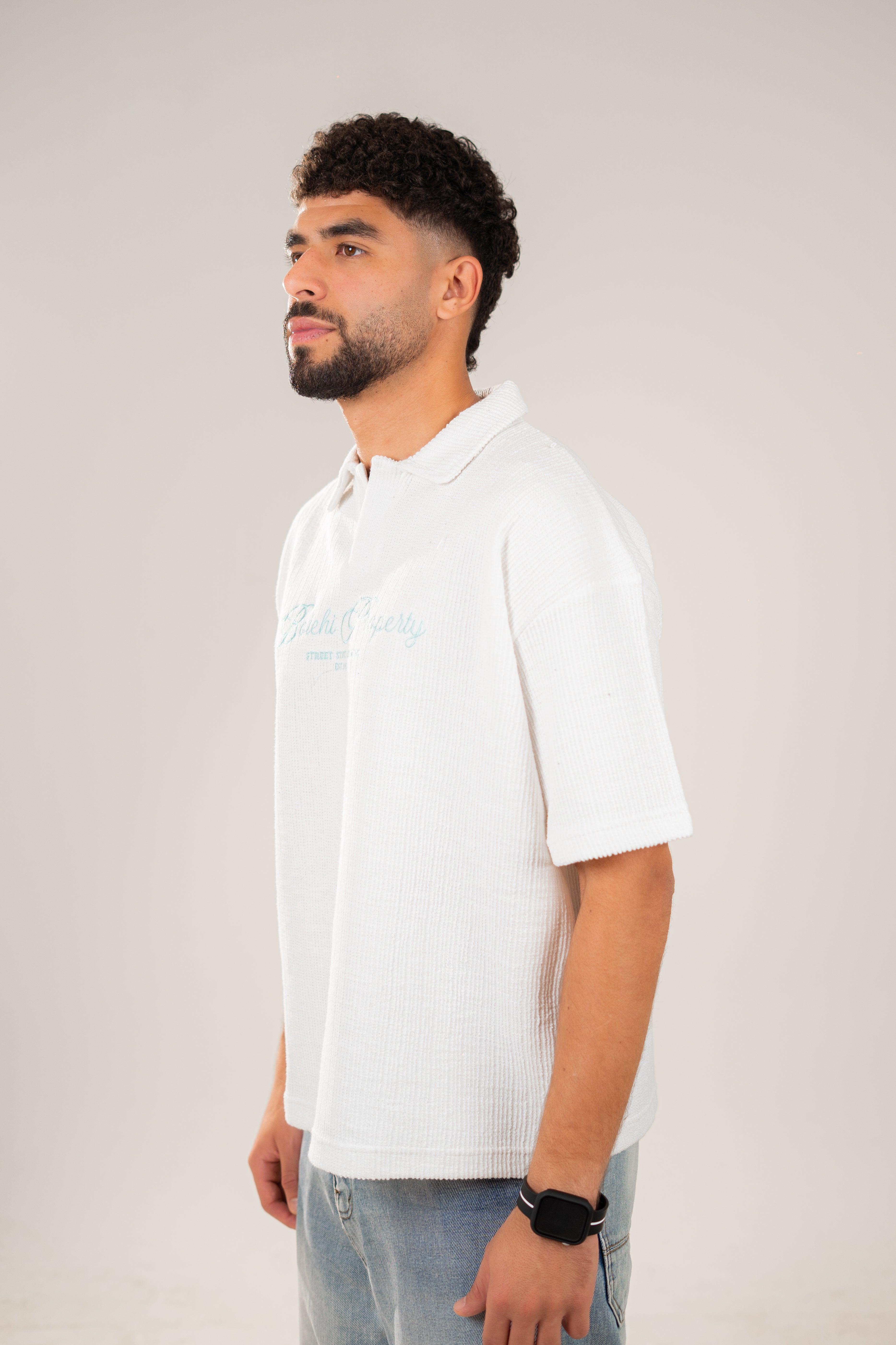 Essential kintted polo - White