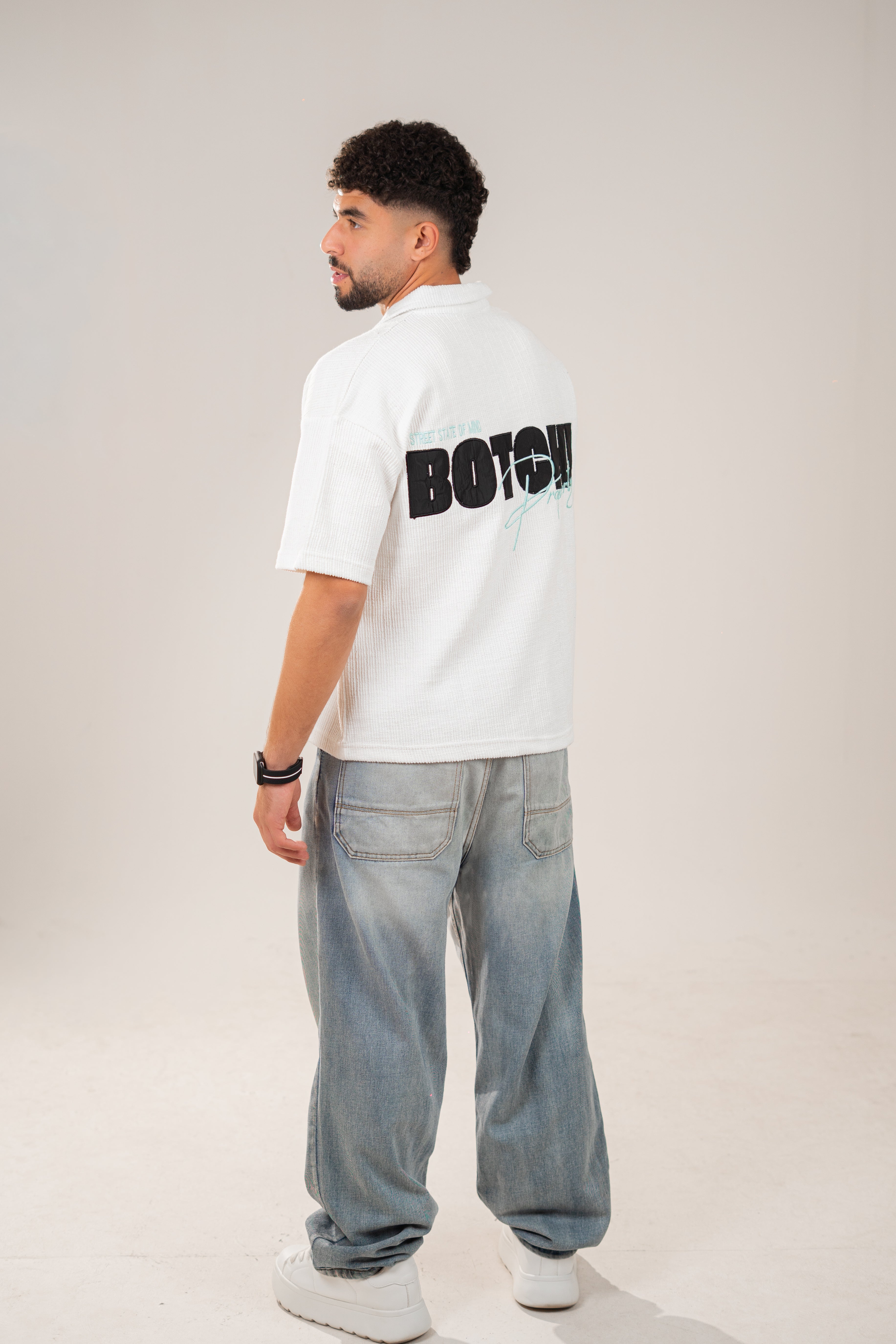 Essential kintted polo - White