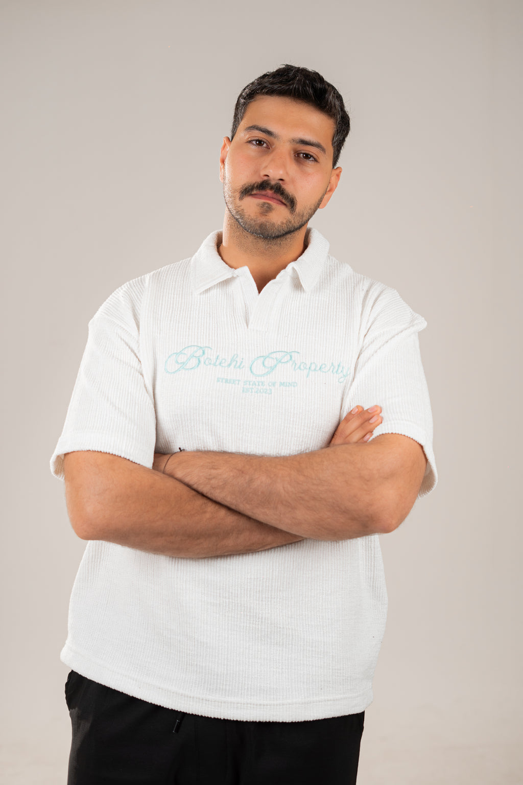 Essential kintted polo - White