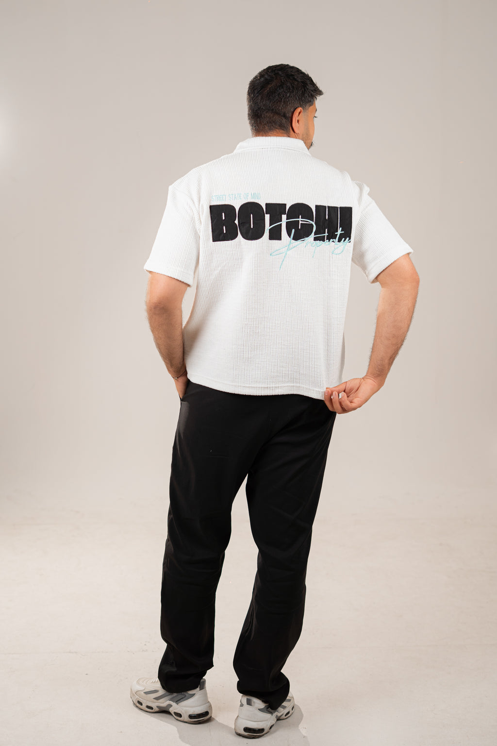 Essential kintted polo - White