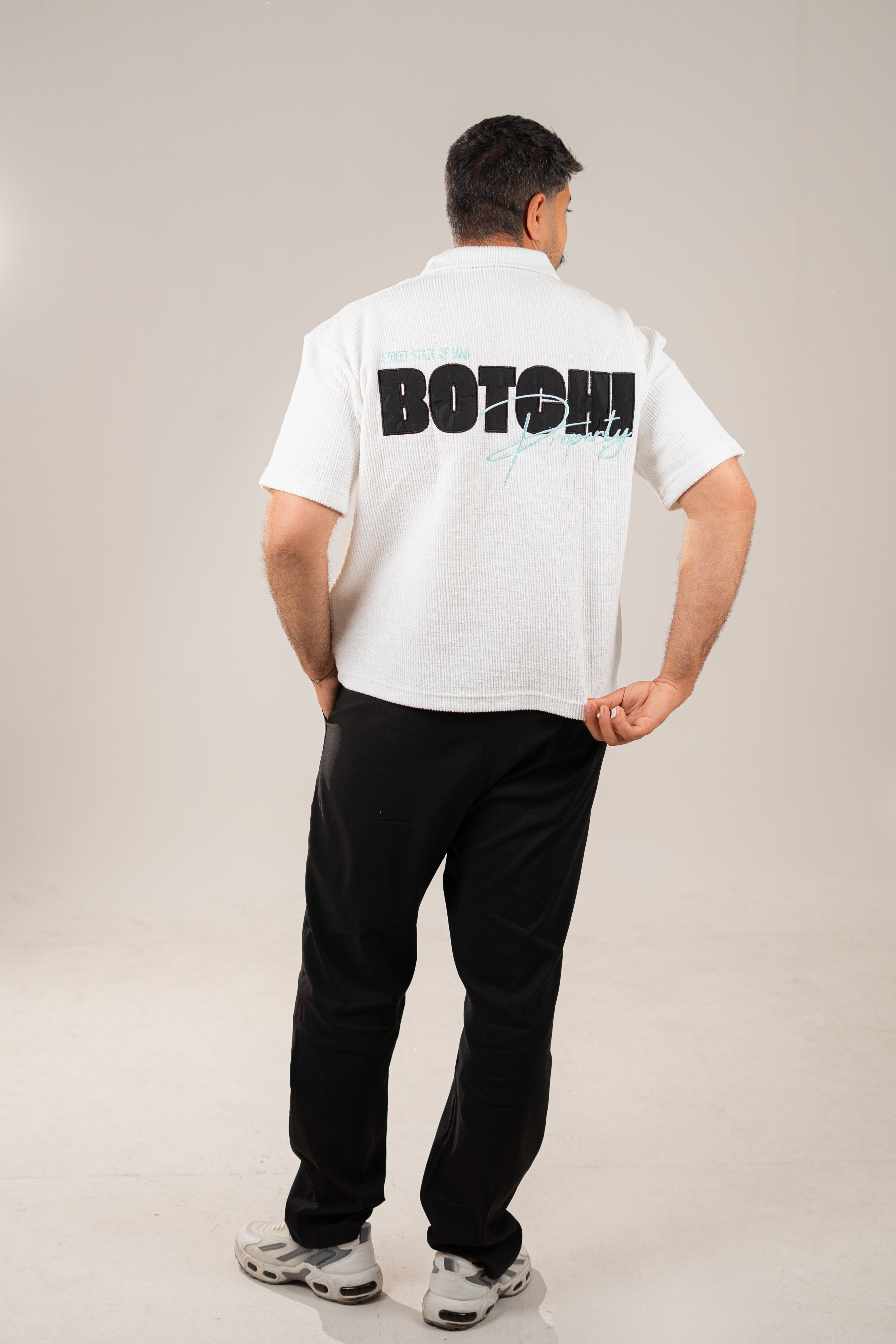 Essential kintted polo - White