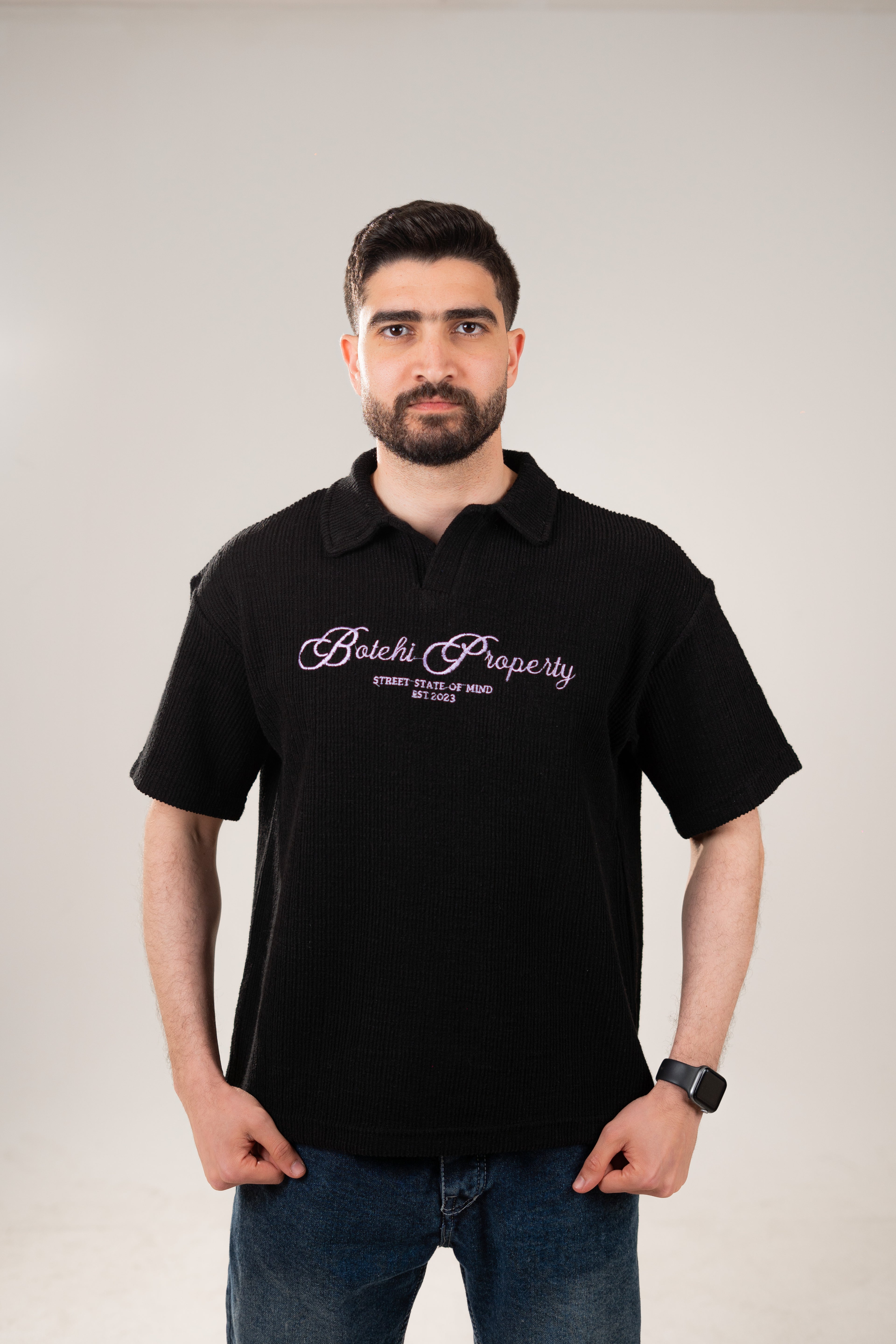 Essential kintted polo - Black