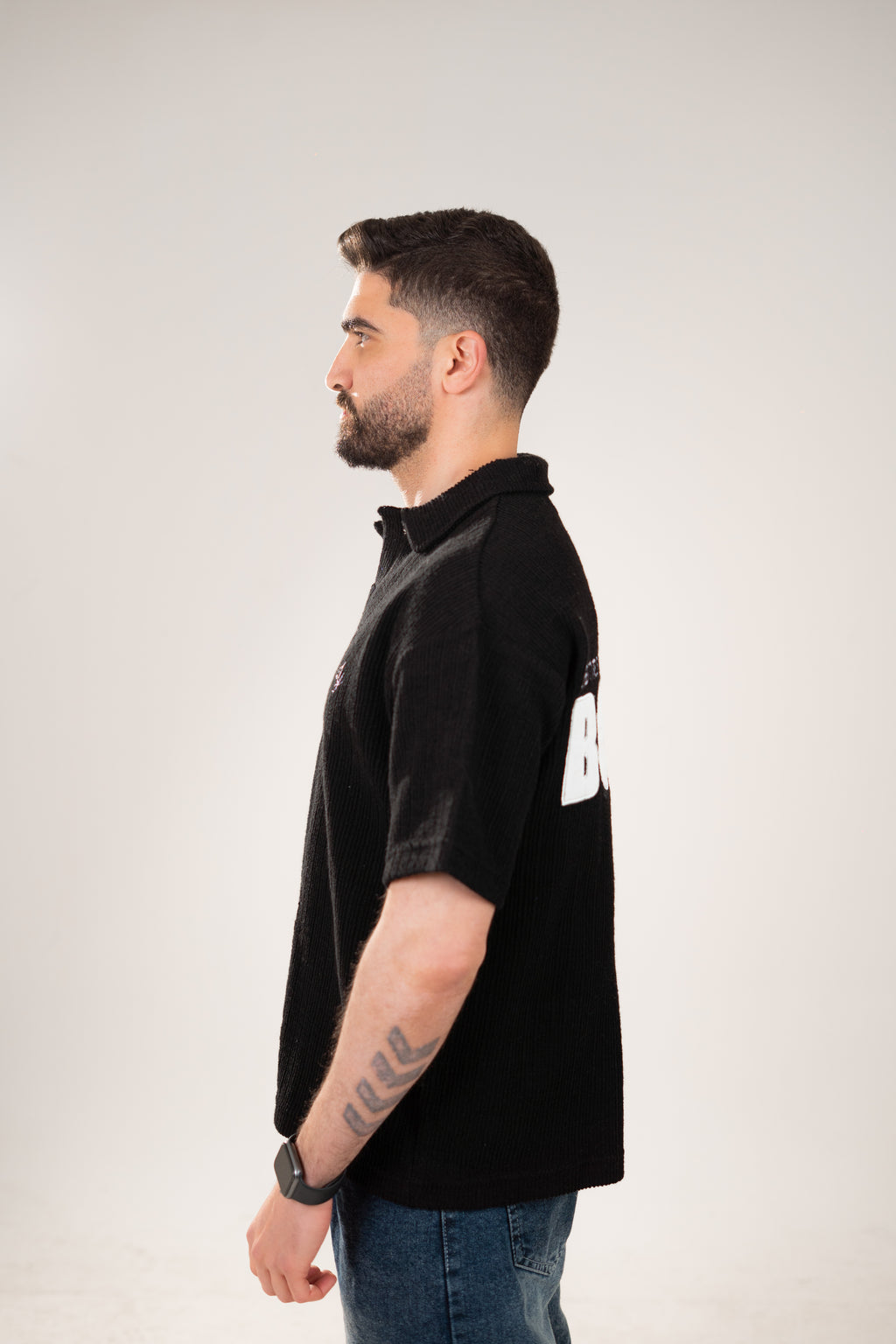 Essential kintted polo - Black