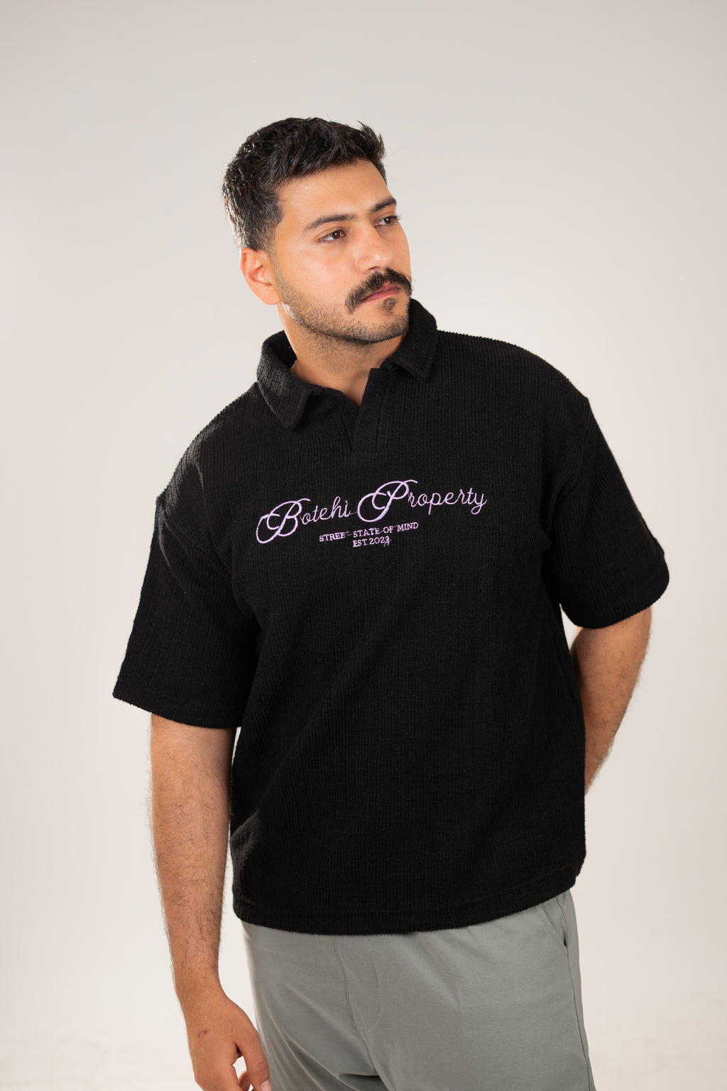 Essential kintted polo - Black