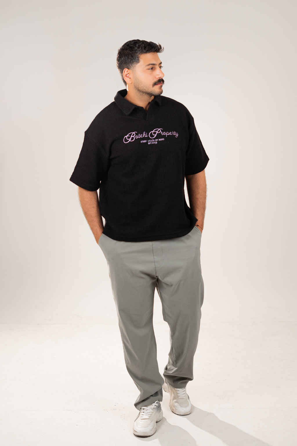 Essential kintted polo - Black
