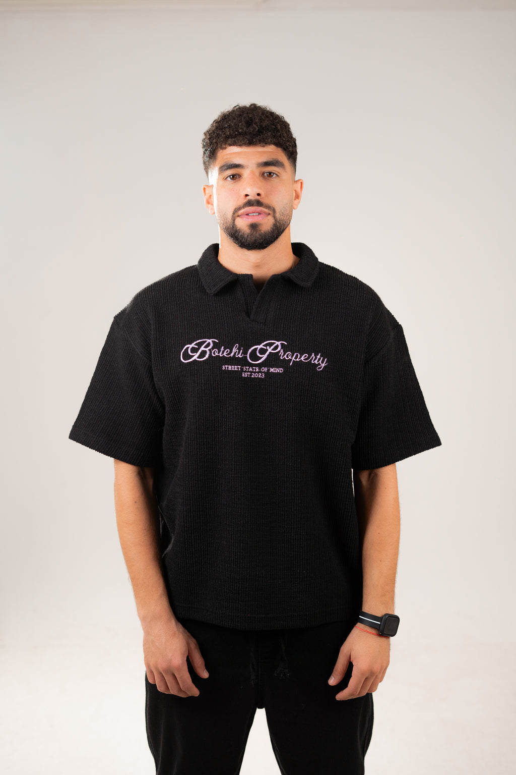 Essential kintted polo - Black
