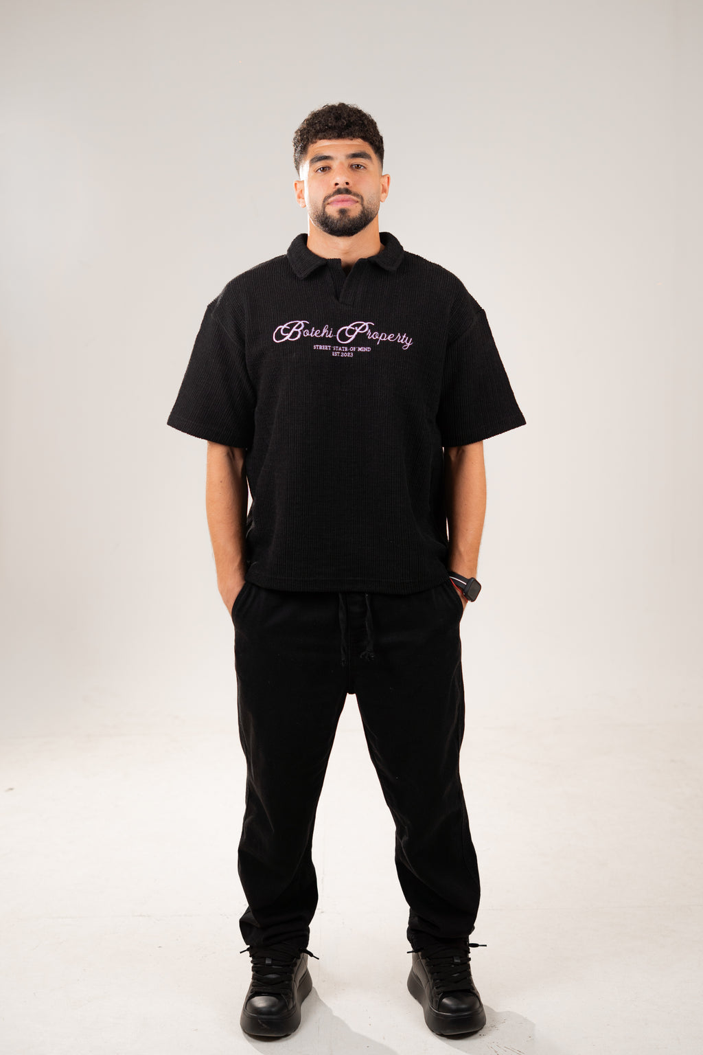 Essential kintted polo - Black
