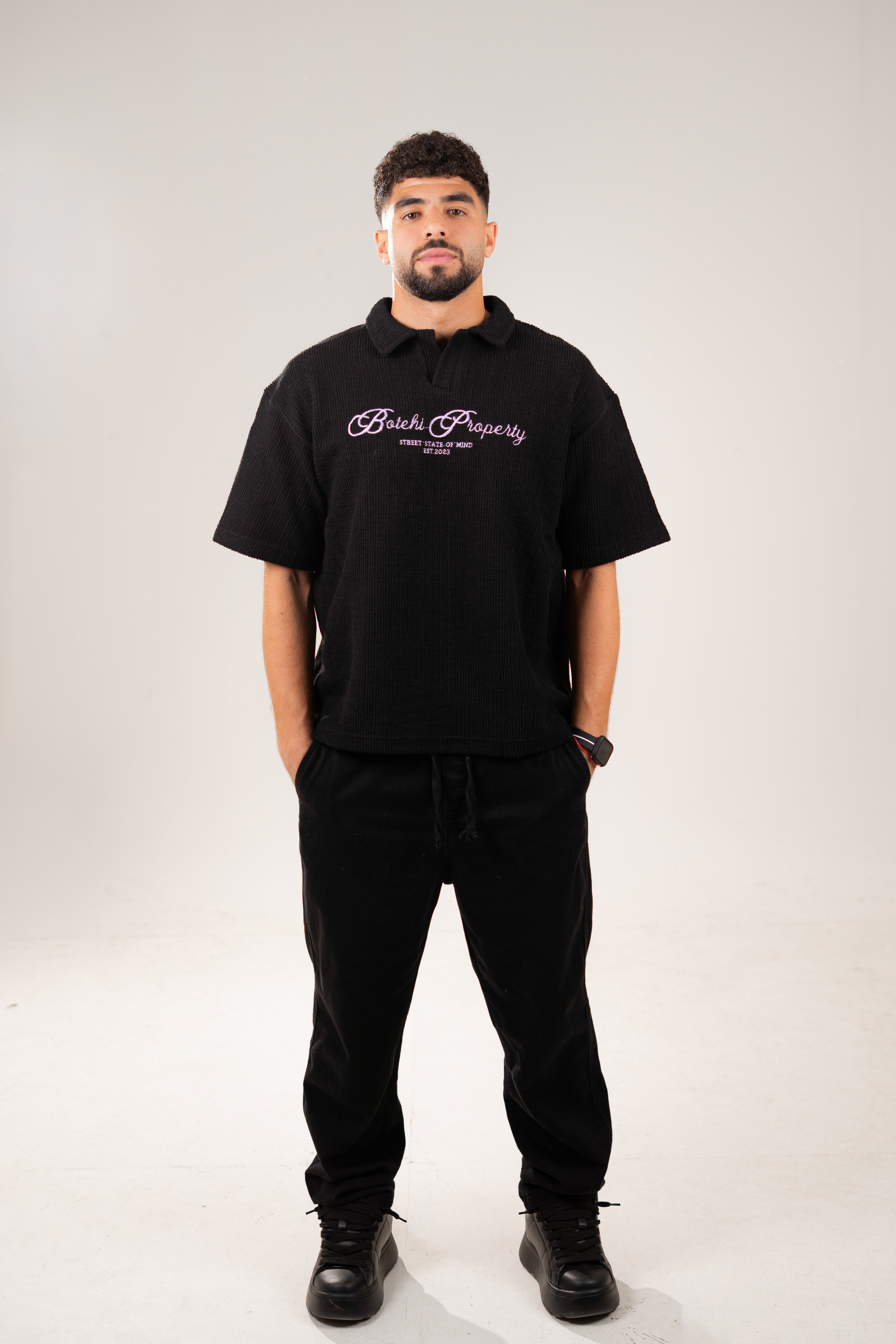 Essential kintted polo - Black