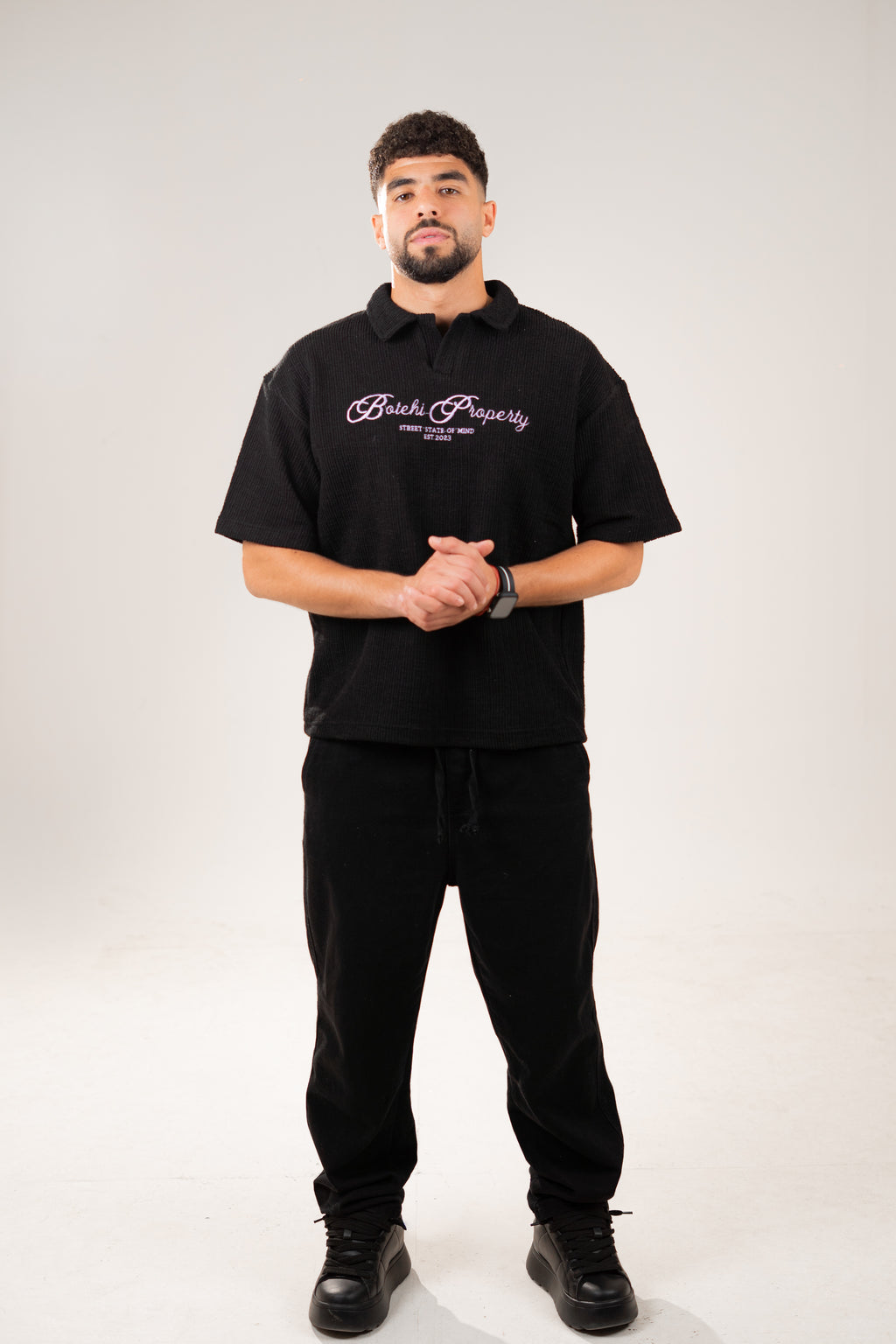 Essential kintted polo - Black