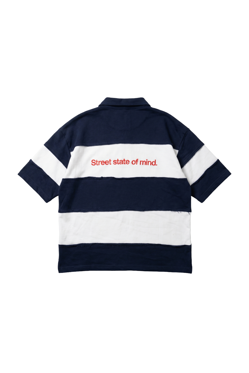 Raw Edge Polo (Navy & White)