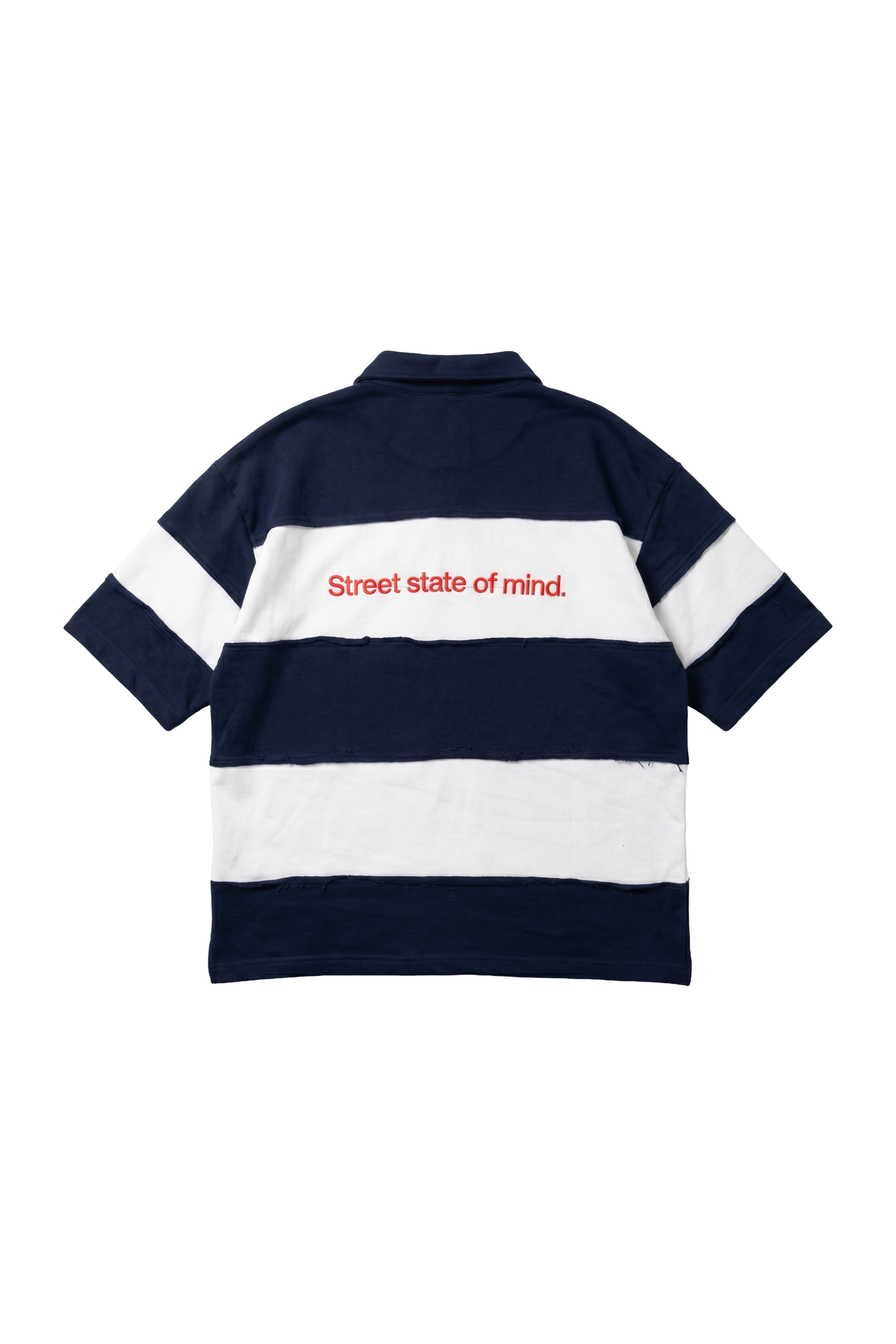 Raw Edge Polo (Navy & White)
