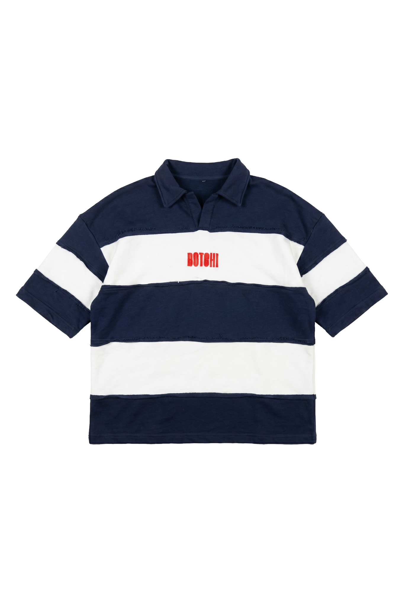 Raw Edge Polo (Navy & White)