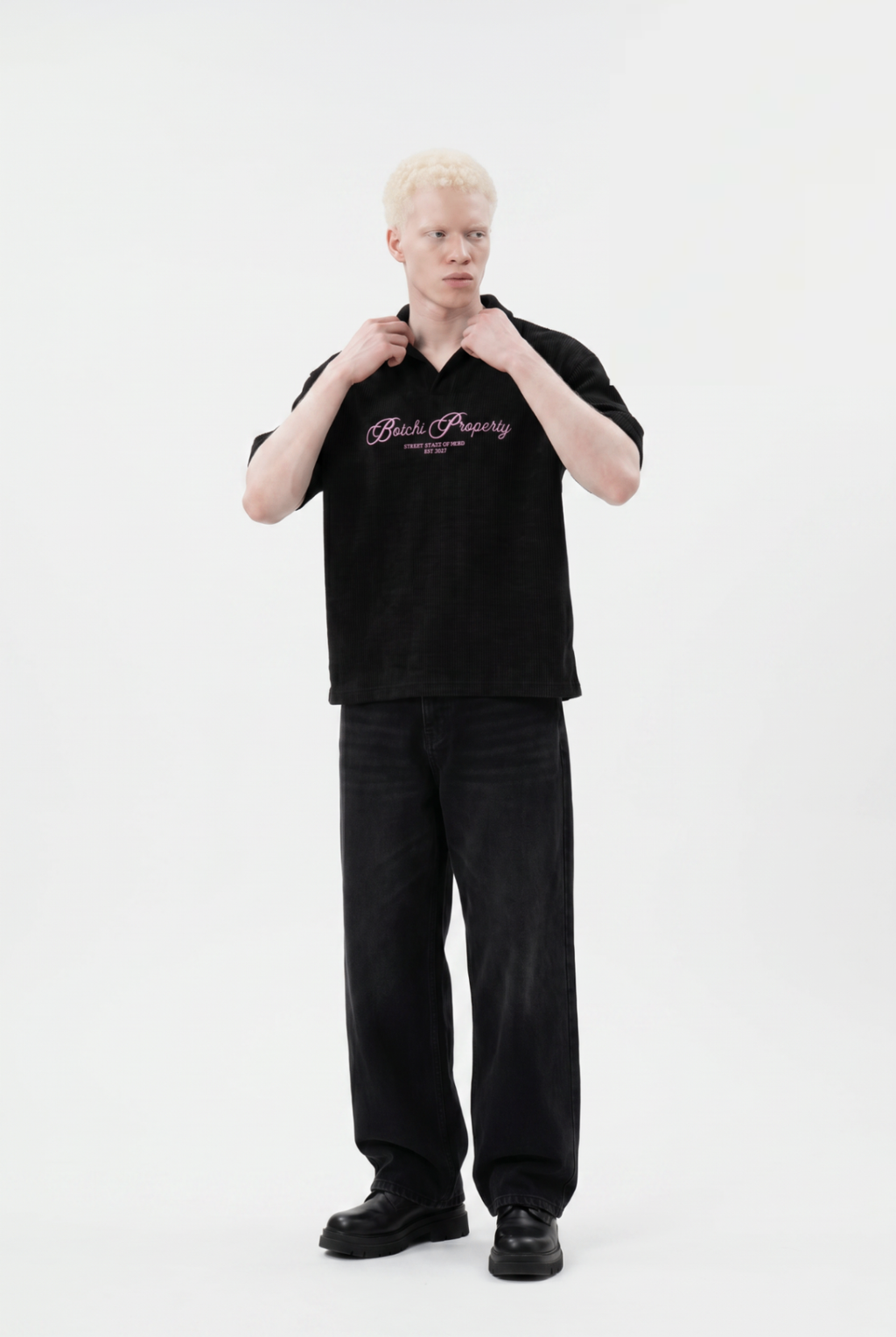Essential kintted polo - Black