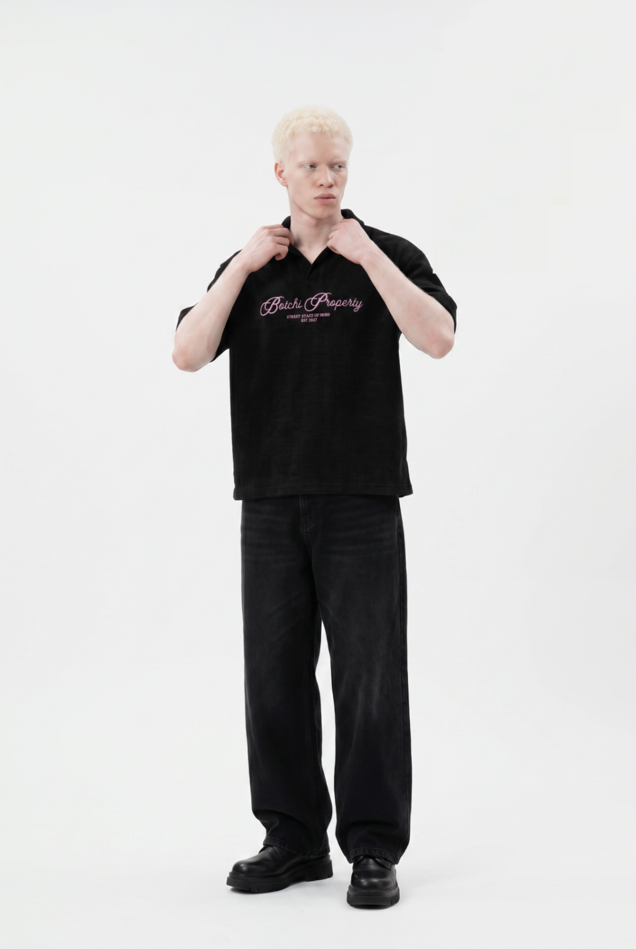 Essential kintted polo - Black