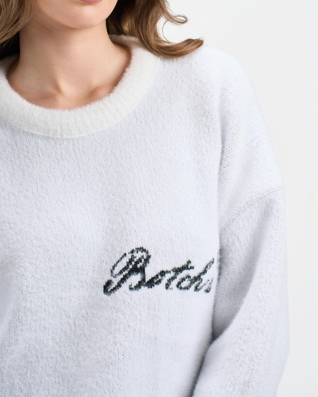 Botchi Fluffy Knit Sweater  White