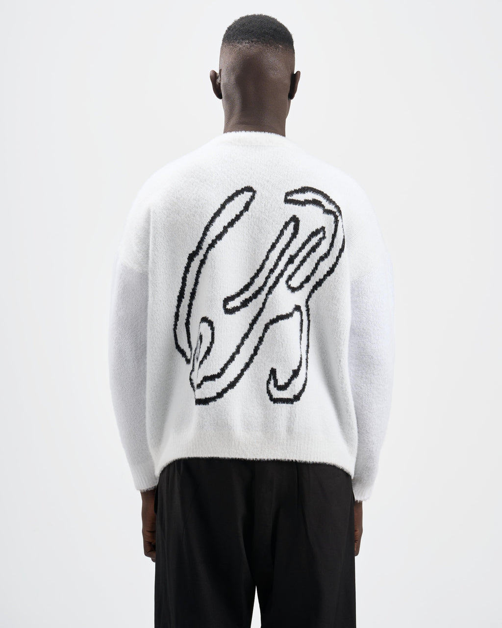 Botchi Fluffy Knit Sweater  White