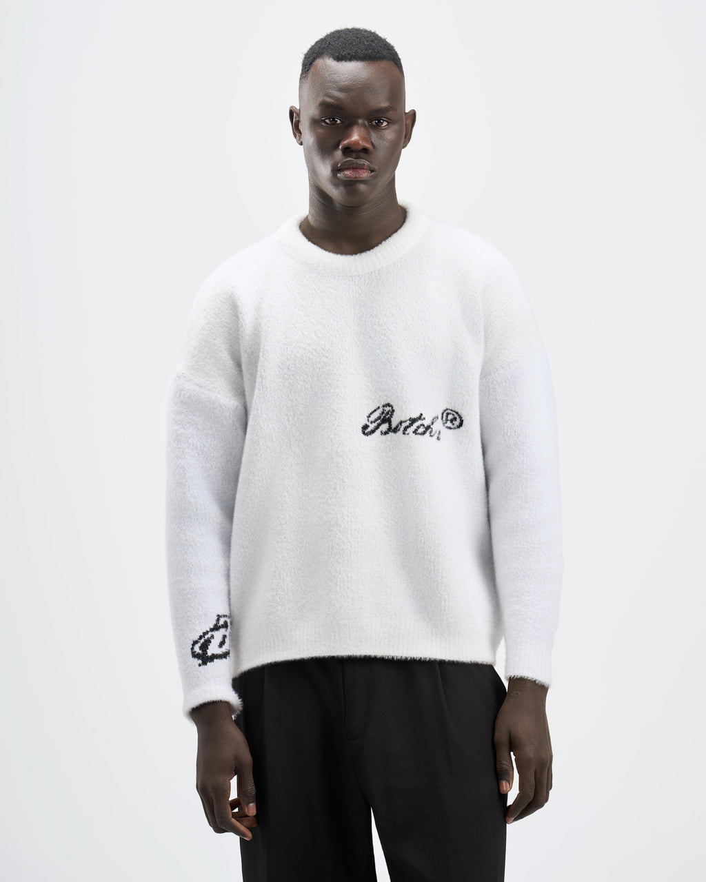 Botchi Fluffy Knit Sweater  White