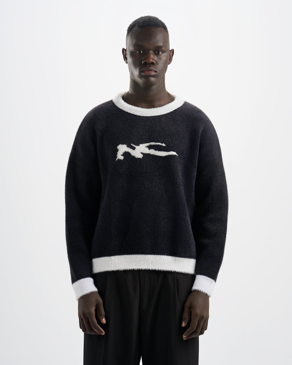 Botchi Fluffy Knit Sweater Black