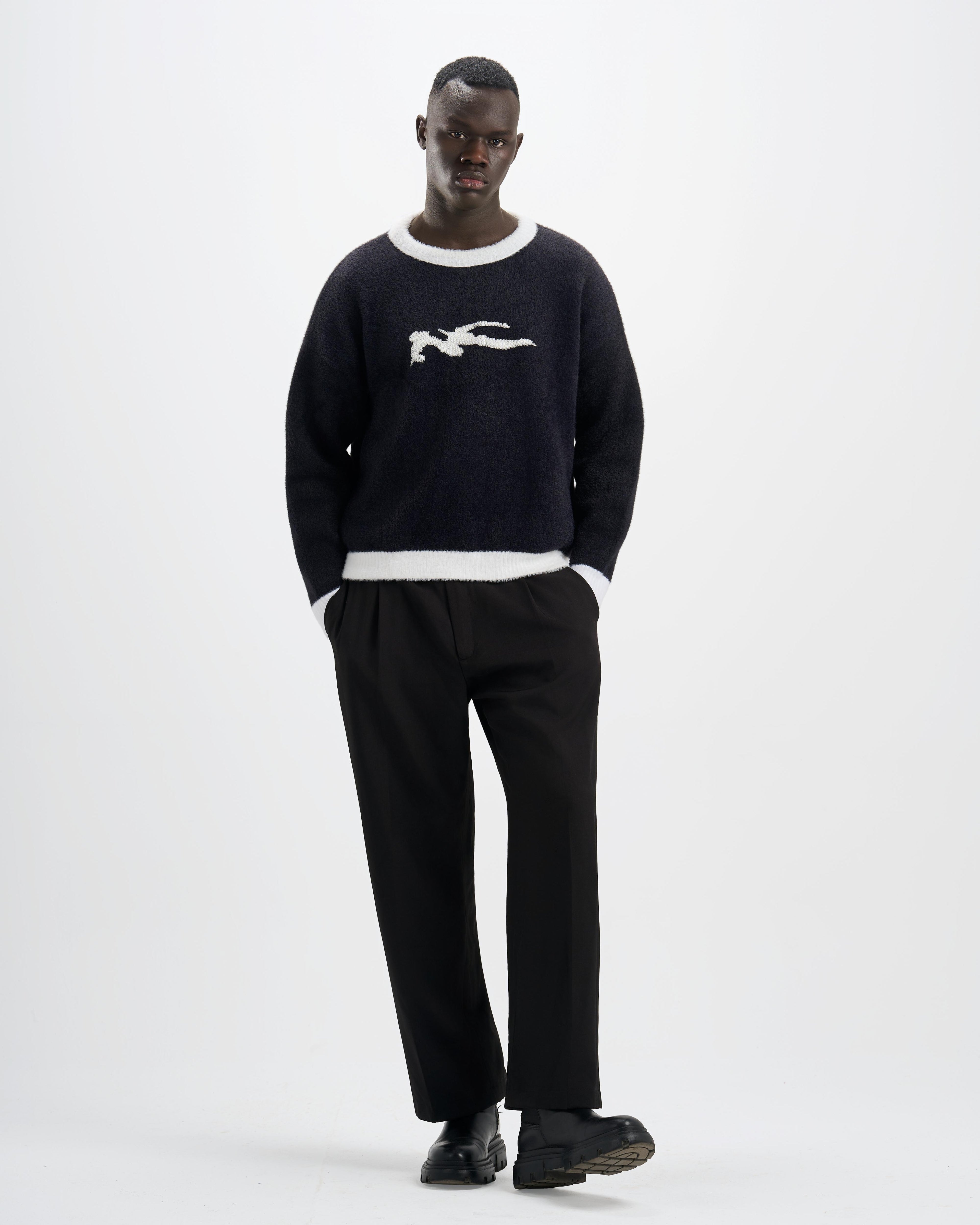 Botchi Fluffy Knit Sweater Black