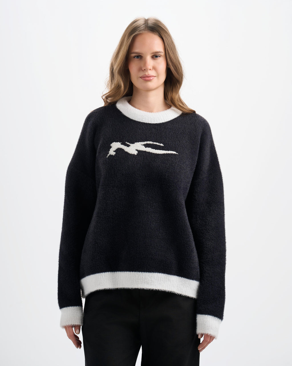 Botchi Fluffy Knit Sweater Black