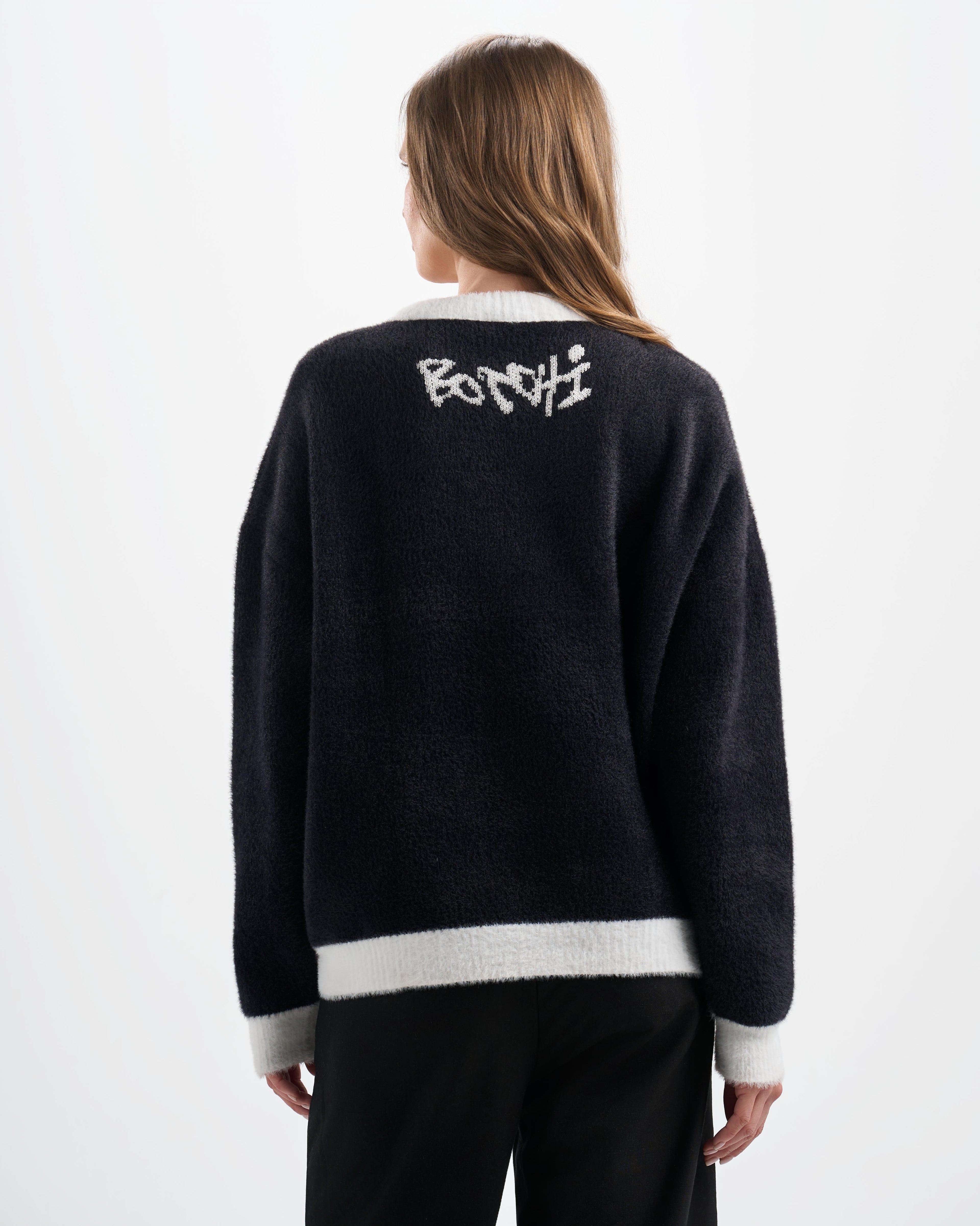 Botchi Fluffy Knit Sweater Black
