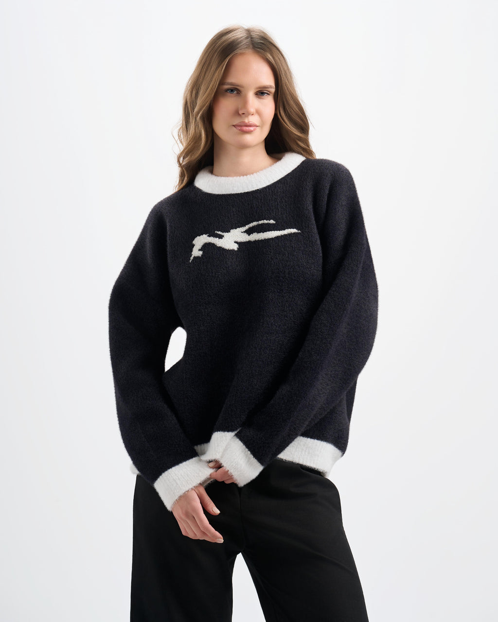 Botchi Fluffy Knit Sweater Black