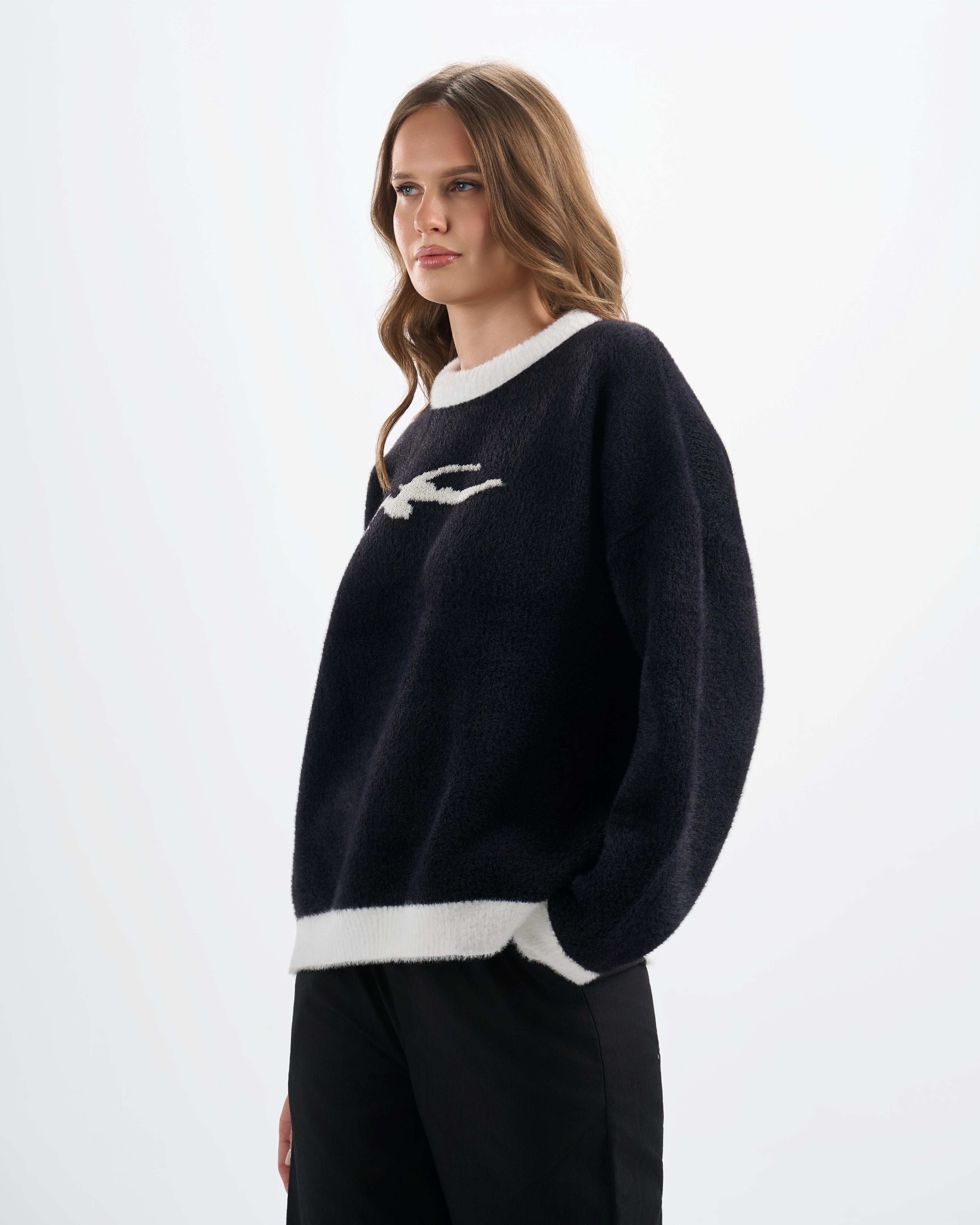 Botchi Fluffy Knit Sweater Black