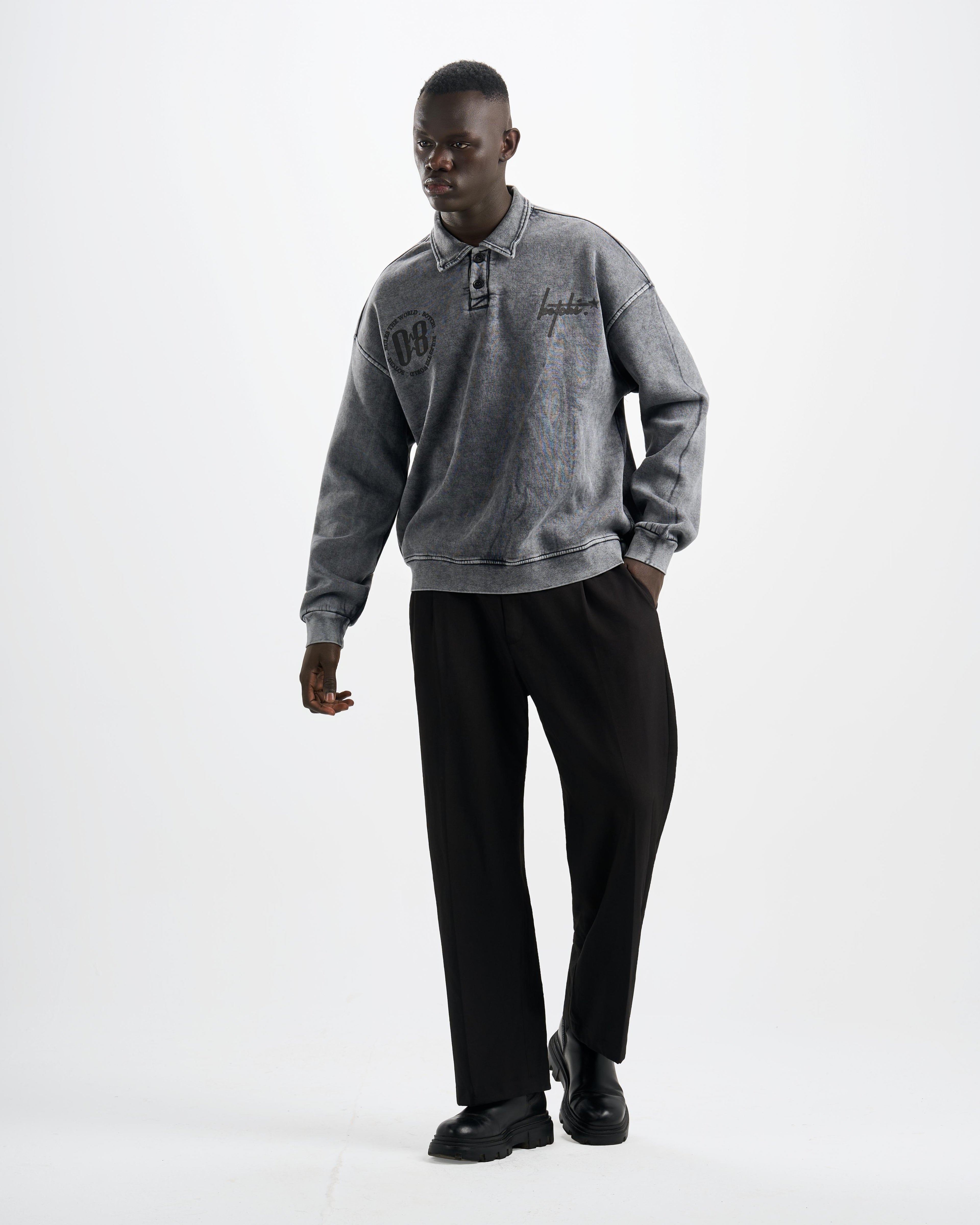 Botchi Stone Washed Melton Hoodie Grey