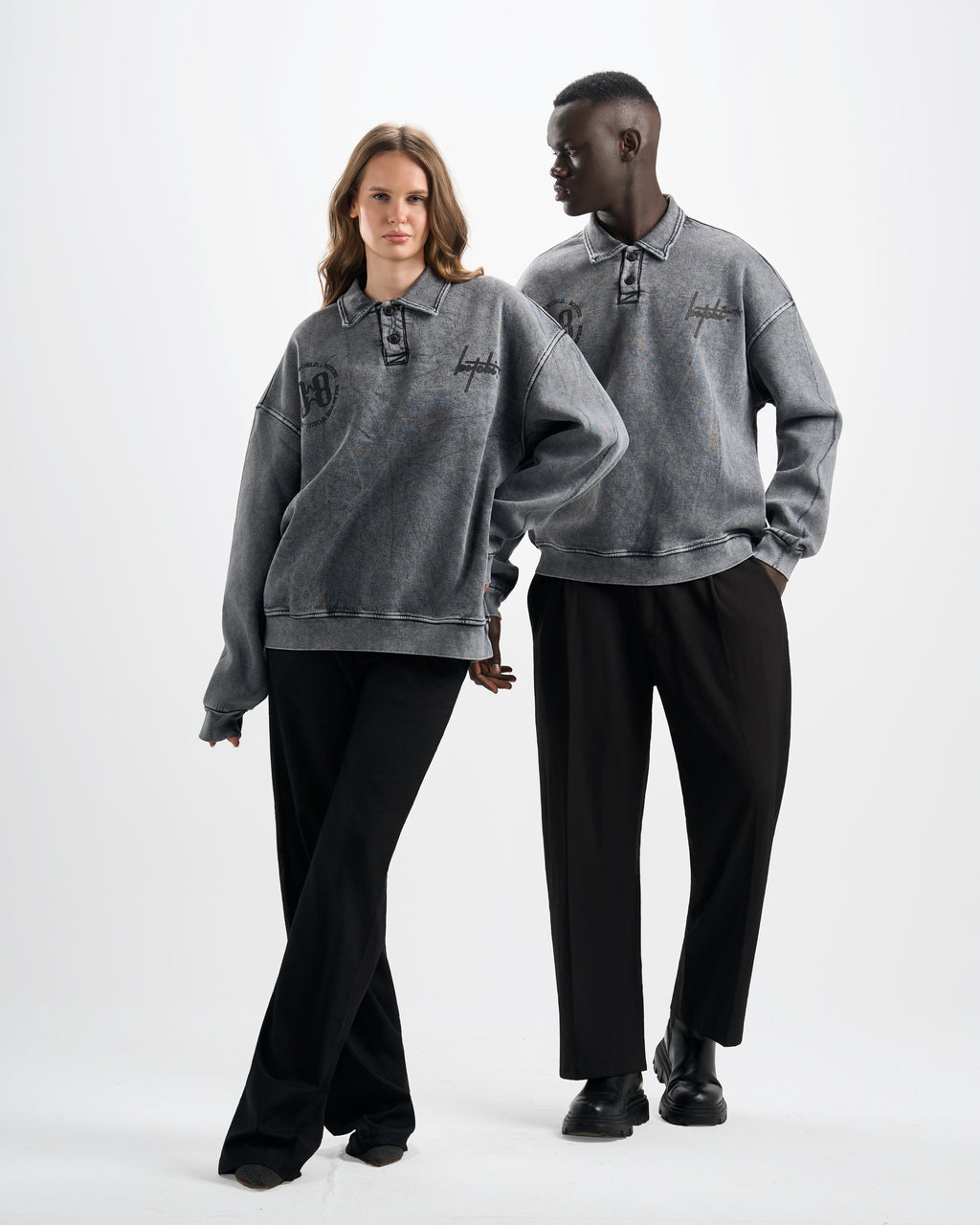 Botchi Stone Washed Melton Hoodie Grey