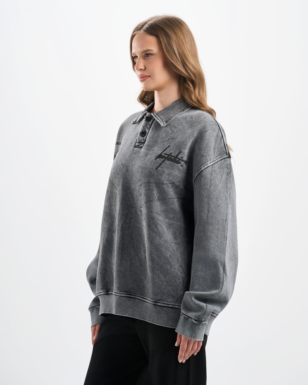 Botchi Stone Washed Melton Hoodie Grey