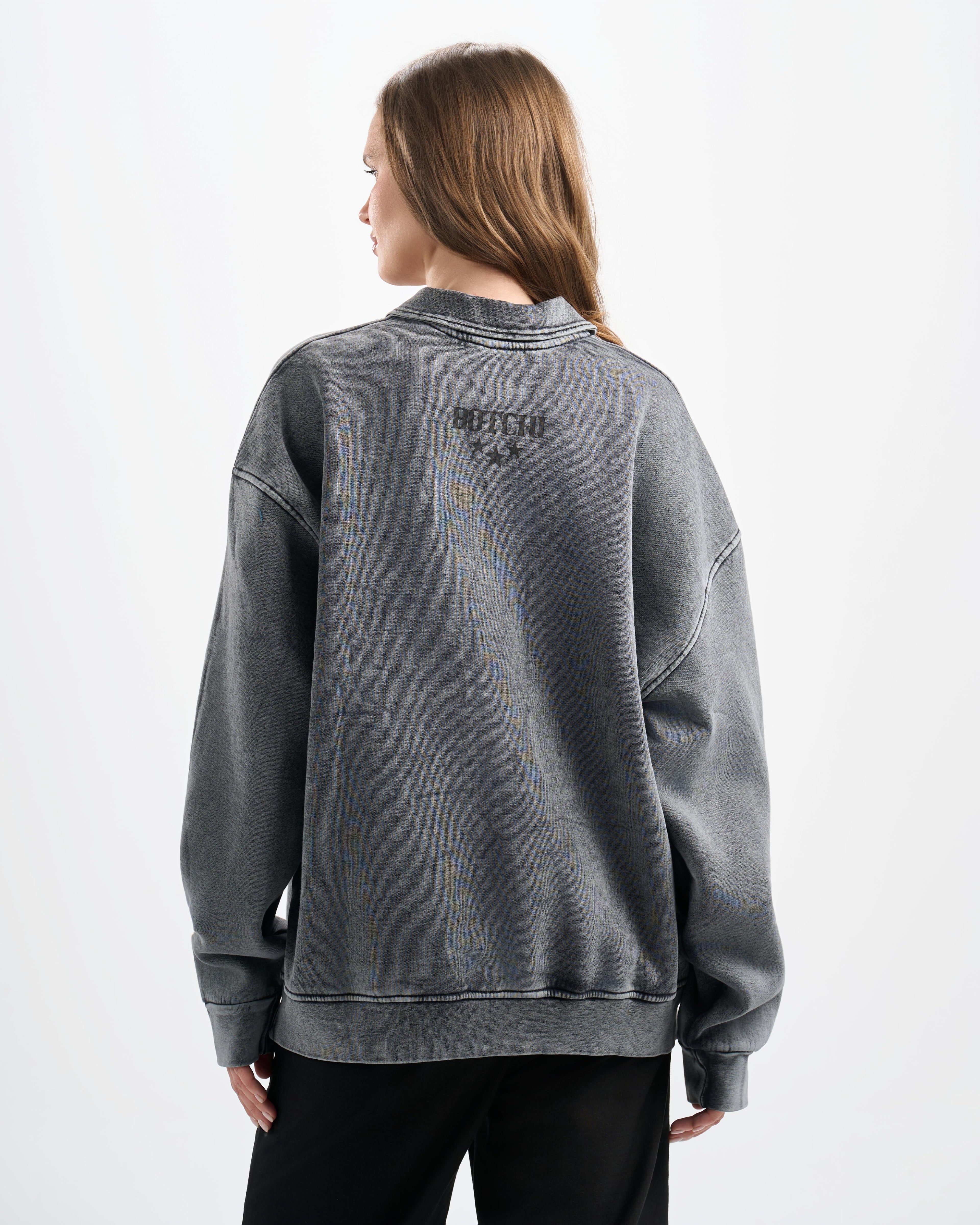 Botchi Stone Washed Melton Hoodie Grey
