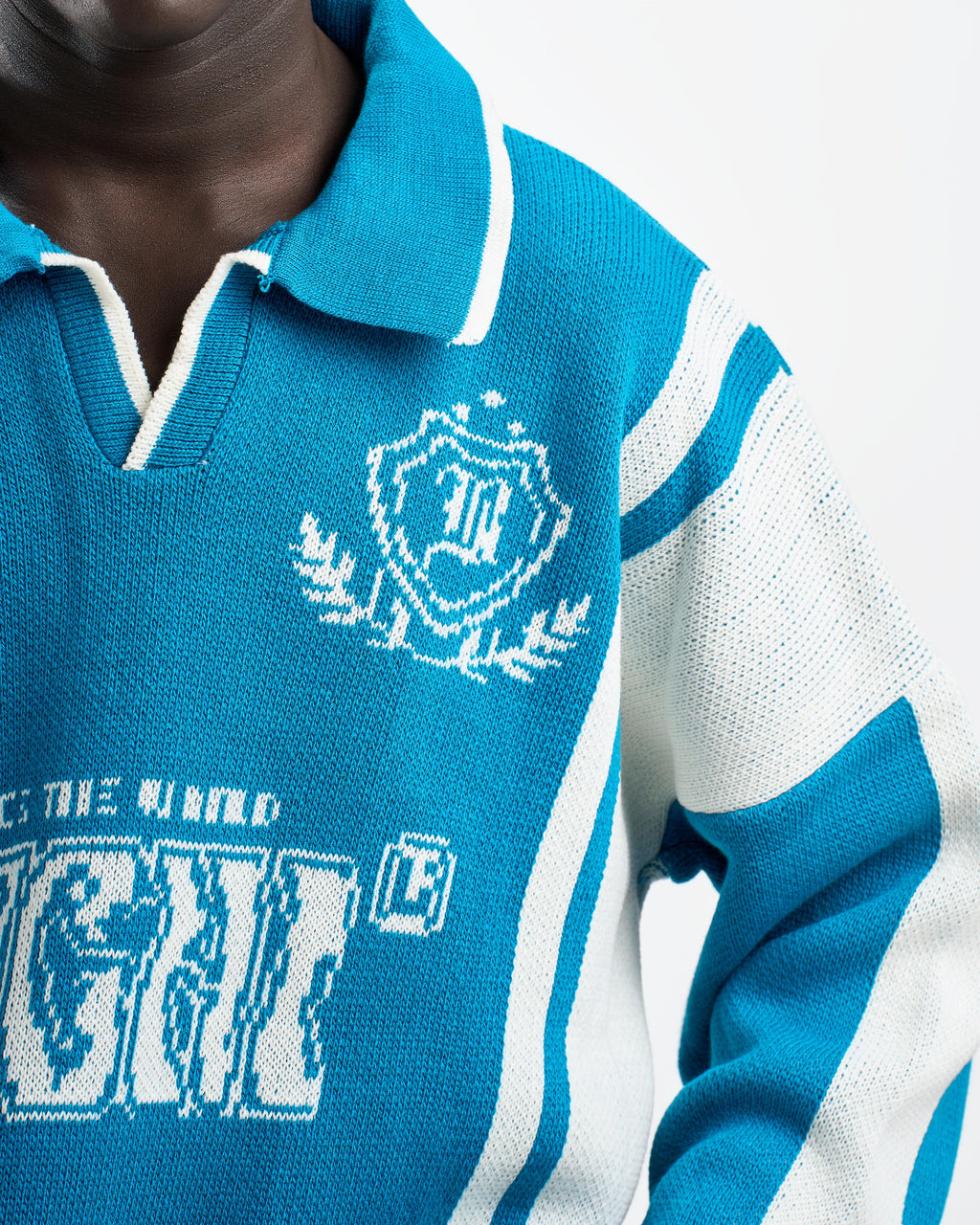 Botchi Wool Knit Polo Blue (88 Back Graphic)